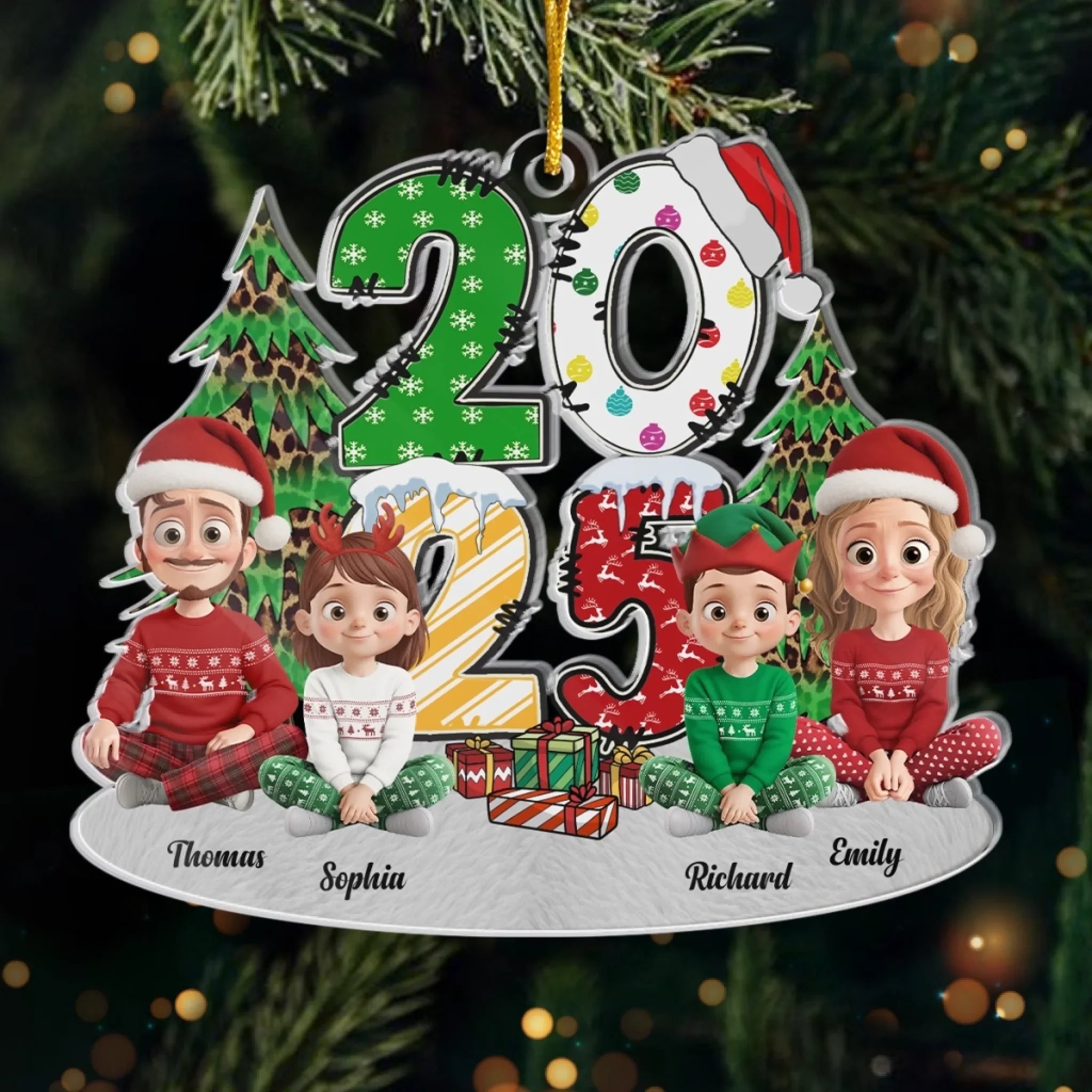 Custom Acrylic Ornament - Personalized Christmas Birthday Gifts For Mom, Dad, Kids - Our Christmas Crew