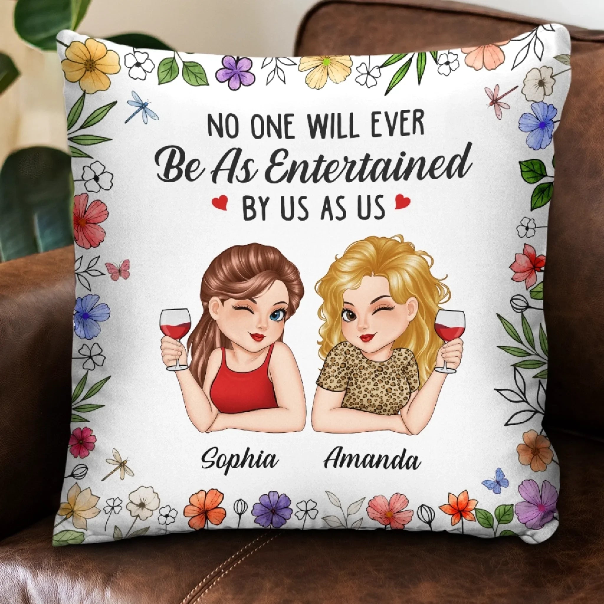 Custom Pillow - Personalized Best Friend Birthday Gifts For Women, Besties, Sisters, BFF - Zero Judgement, Only Refills