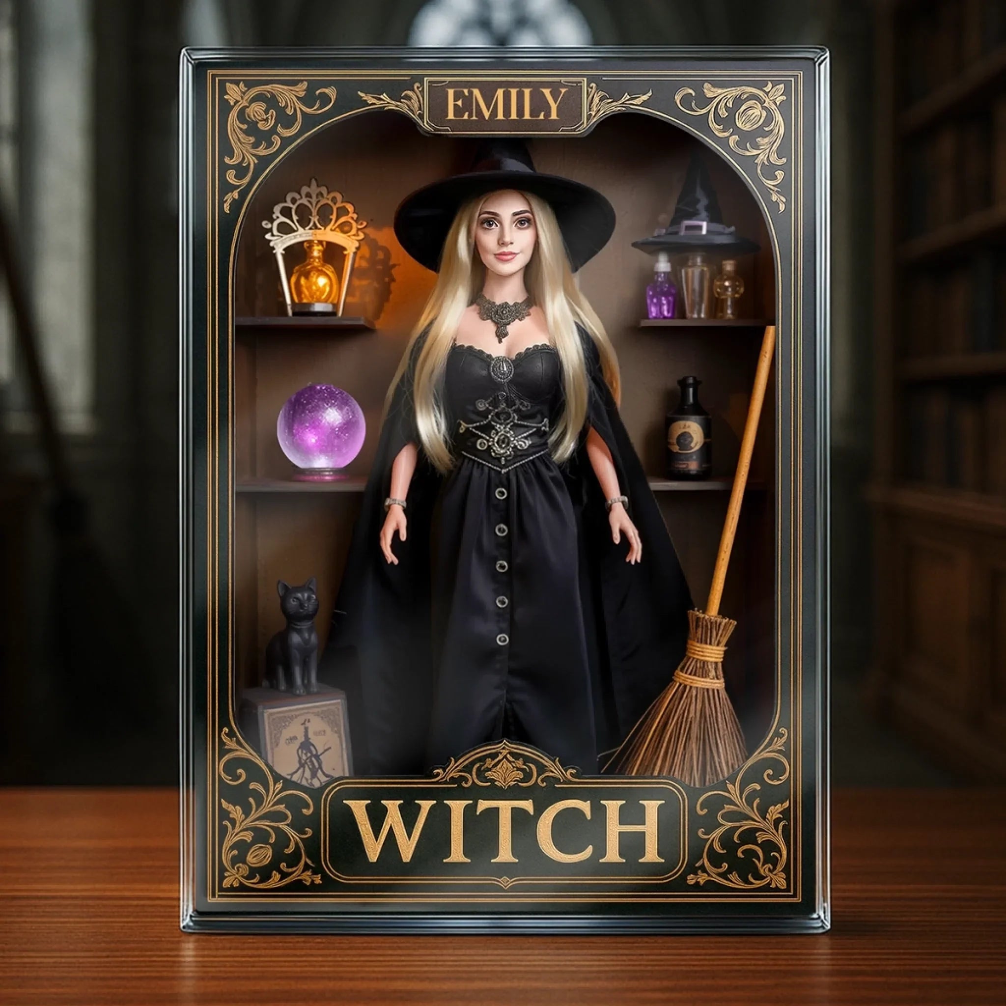 Custom Rectangle Shaped Acrylic Plaque - Personalized Halloween Witchy Gifts For Women - A Beauty Born Of Night