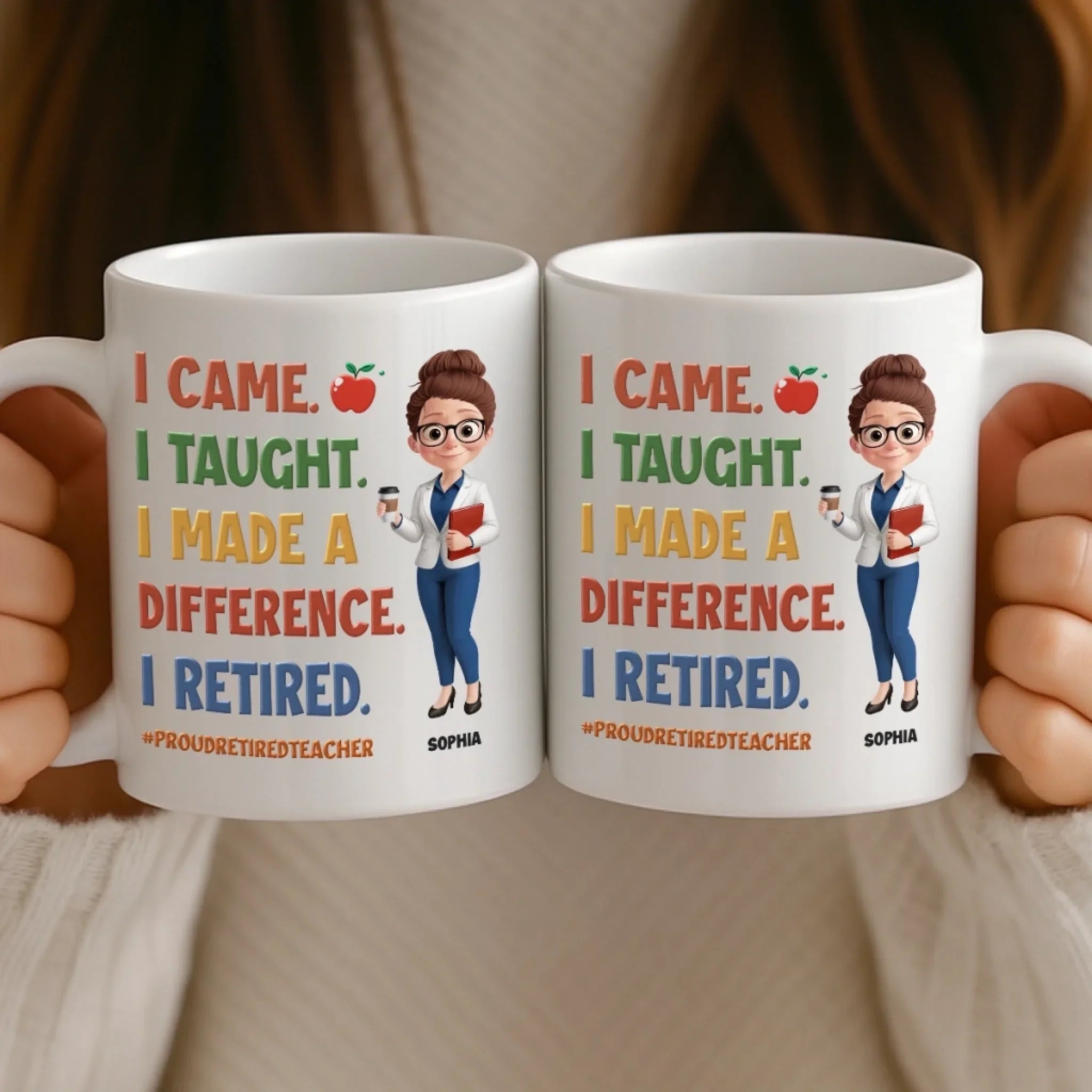 Custom Classroom Decor Mug - Personalized Retirement Gifts For Teachers, Women, Men - Bell’s Rung, I’m Done