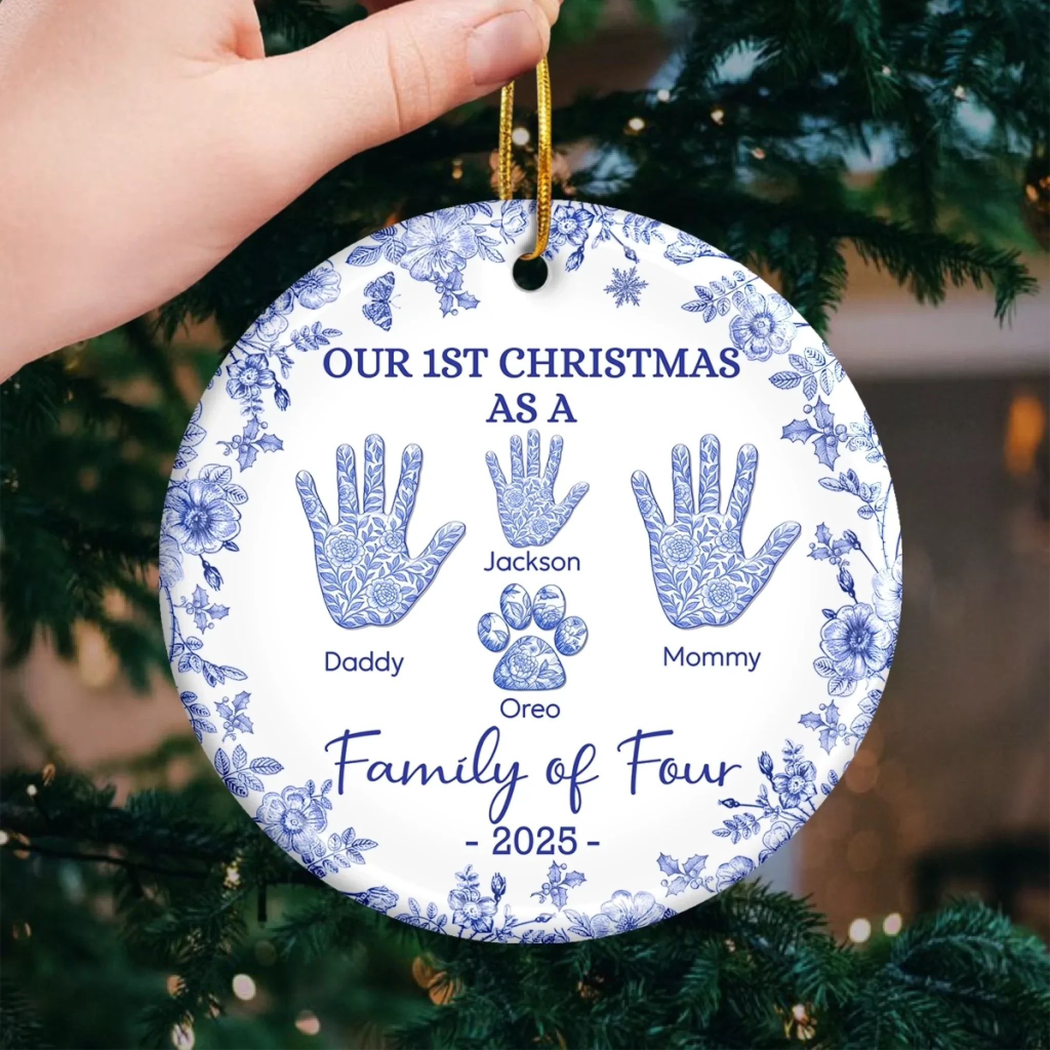 Custom Ceramic Ornament - Personalized Christmas Birthday Gifts For Mom, Dad, Kids - Where Love Lives