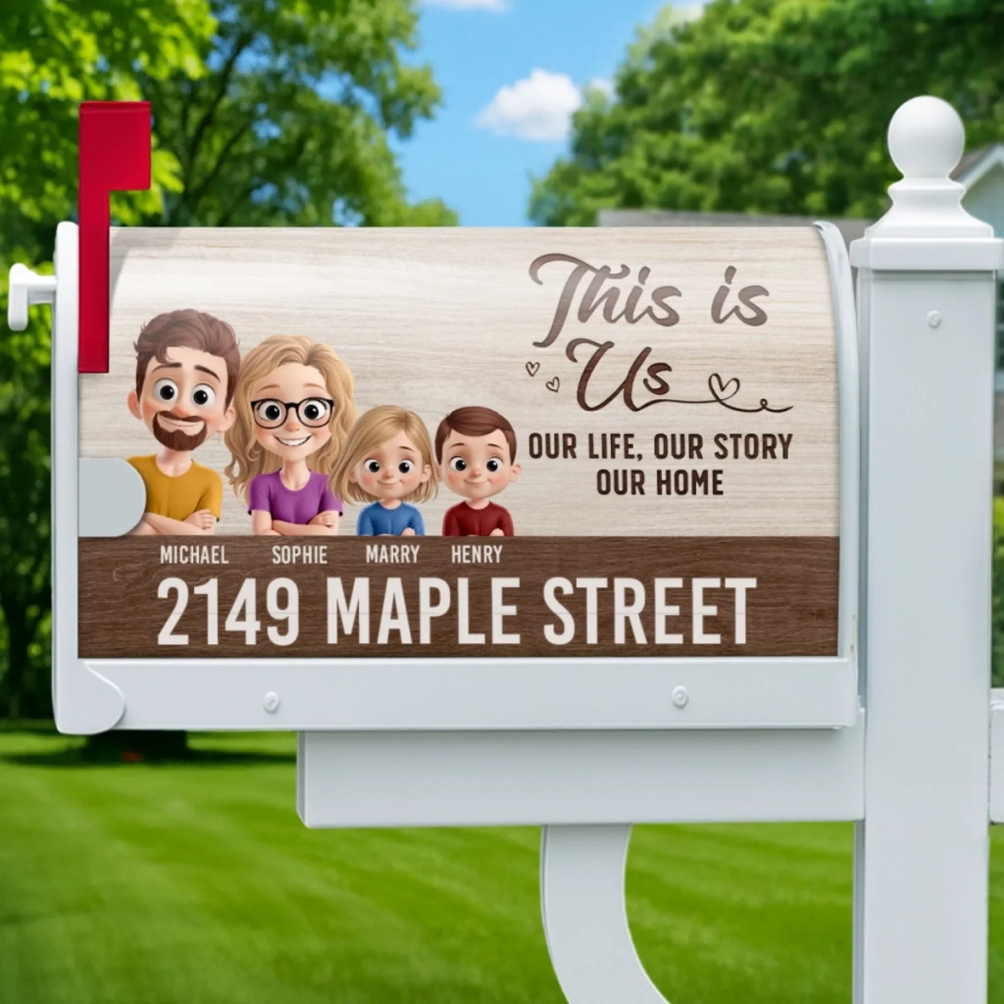 Custom Magnetic Mailbox Cover - Personalized Birthday Gifts For Mom, Dad, Kids - Addressed With Love