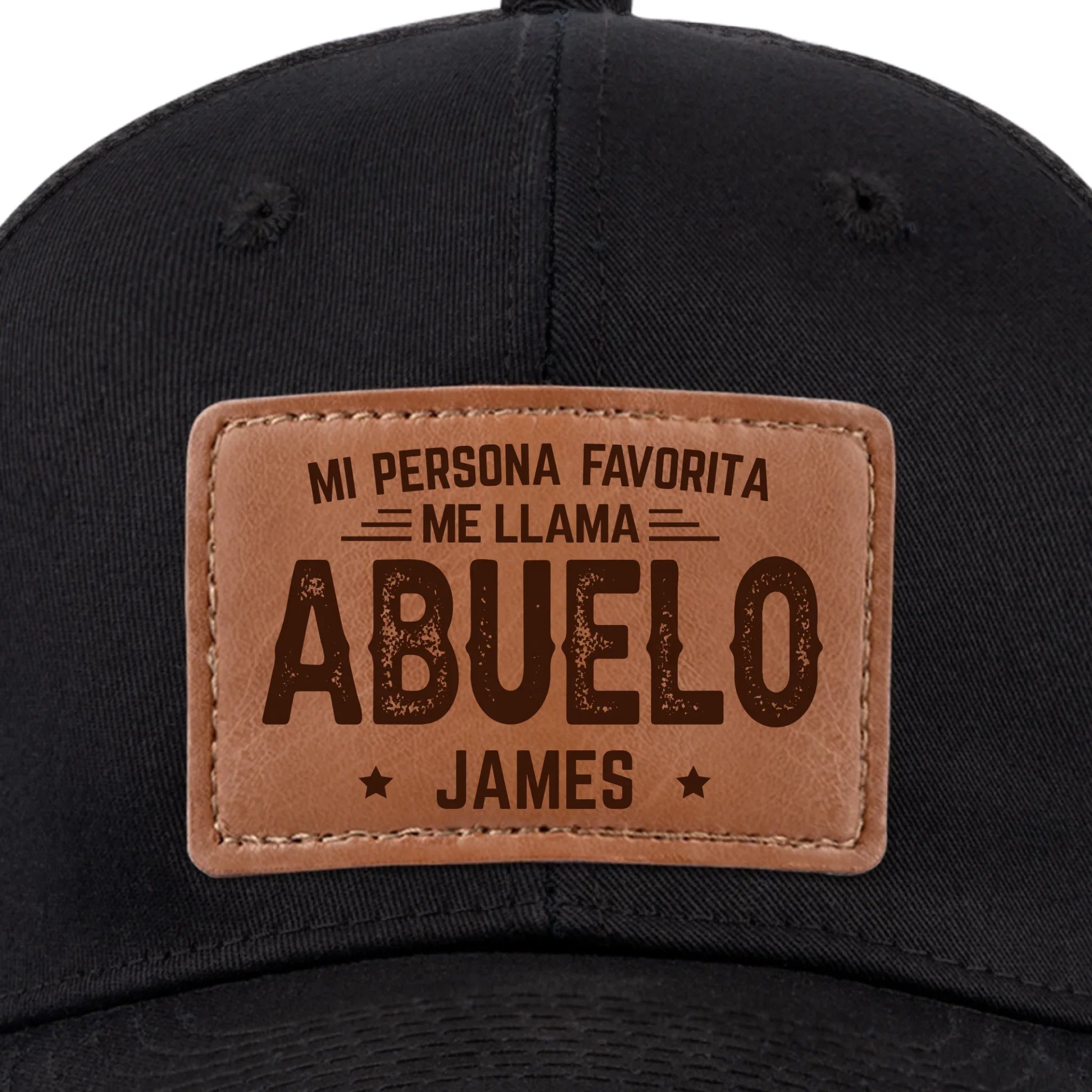Gorra Con Parche De Cuero Personalizada - Regalos De Cumpleaos Personalizados Para Pap, Abuelo - Abuelos Llenos De Bendiciones