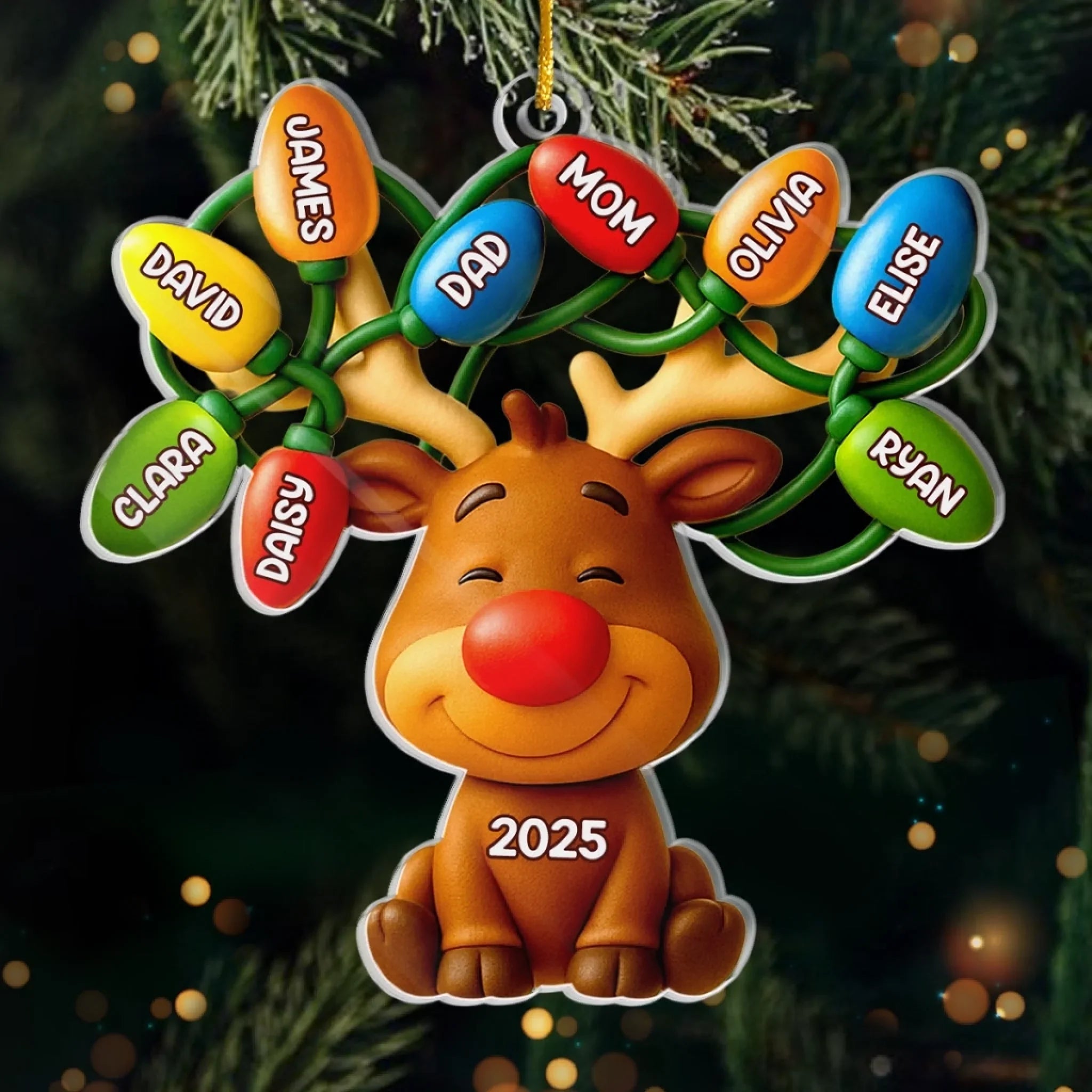 Custom Acrylic Ornament - Personalized Christmas Birthday Gifts For Mom, Dad, Kids - Our Reindeer Crew