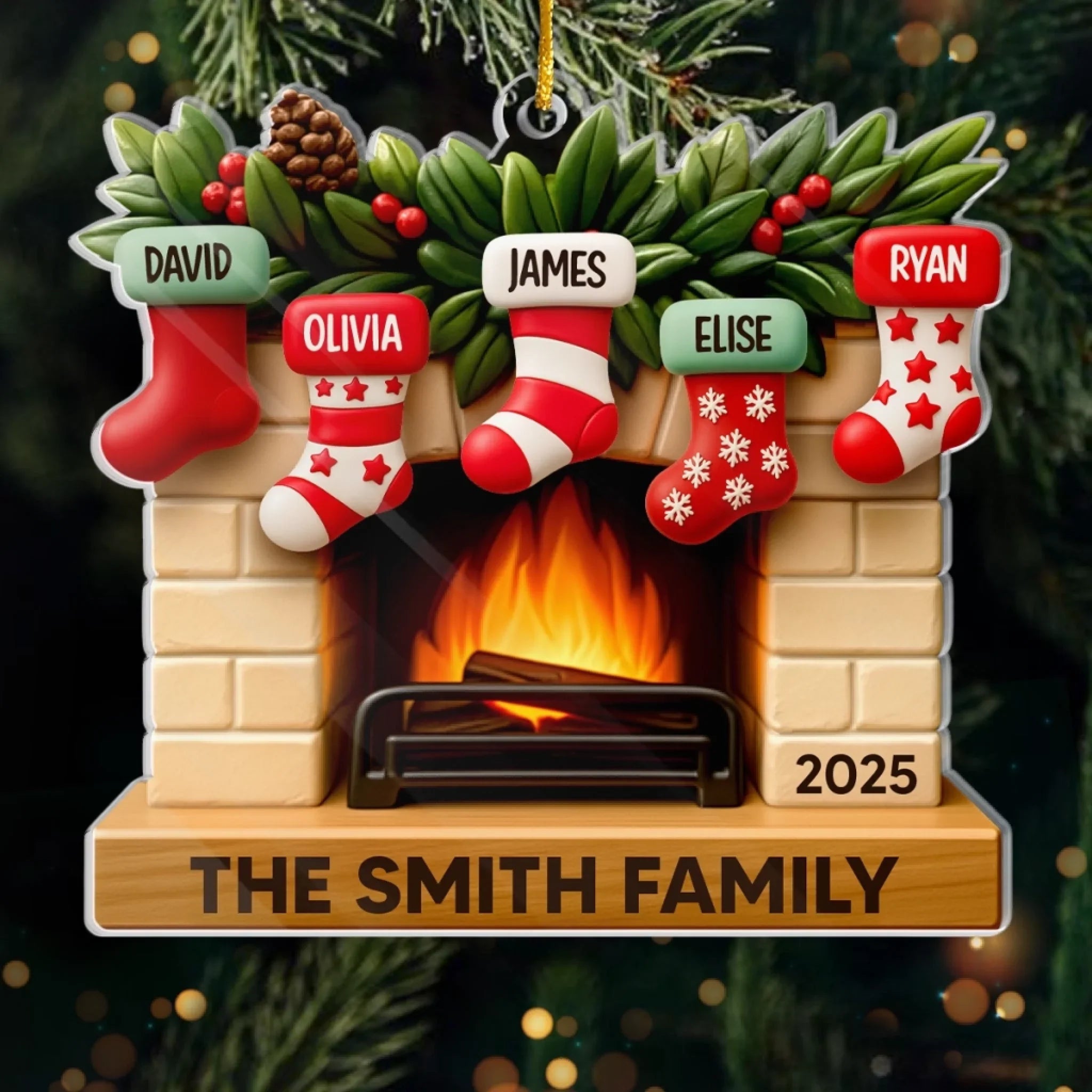 Custom Acrylic Ornament - Personalized Christmas Birthday Gifts For Mom, Dad, Kids - Our Merry Stockings