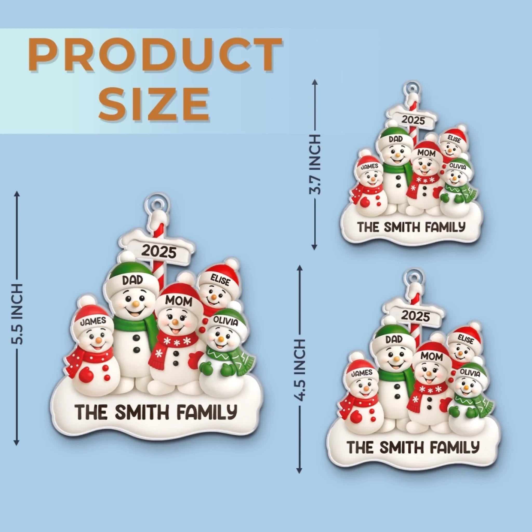 Custom Acrylic Ornament - Personalized Christmas Birthday Gifts For Mom, Dad, Kids - Together In The Snow