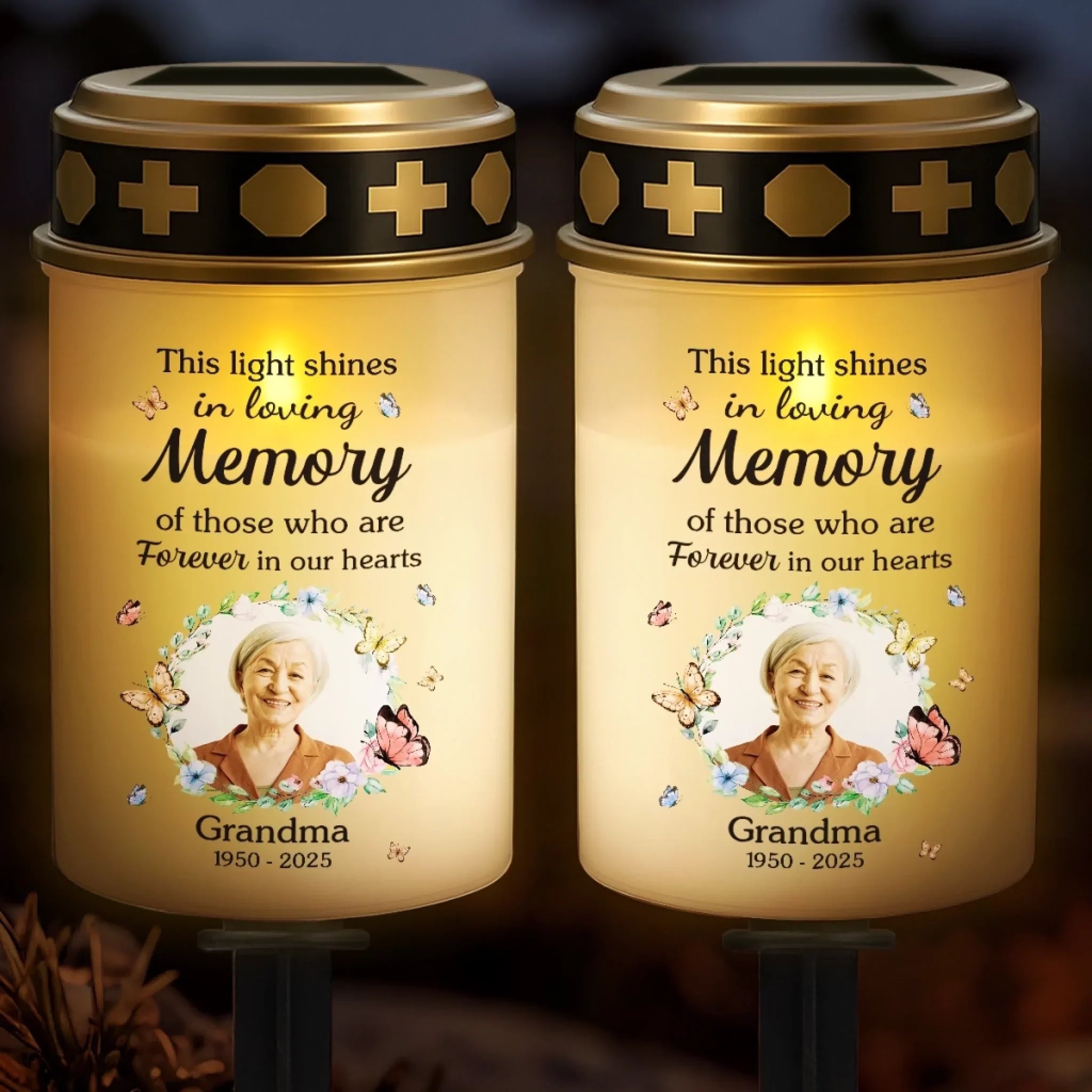 Custom Photo Solar Stake Lights - Personalized Memorial Sympathy Gifts For Loss Of Mom, Dad - Guiding Me Home With Your Love