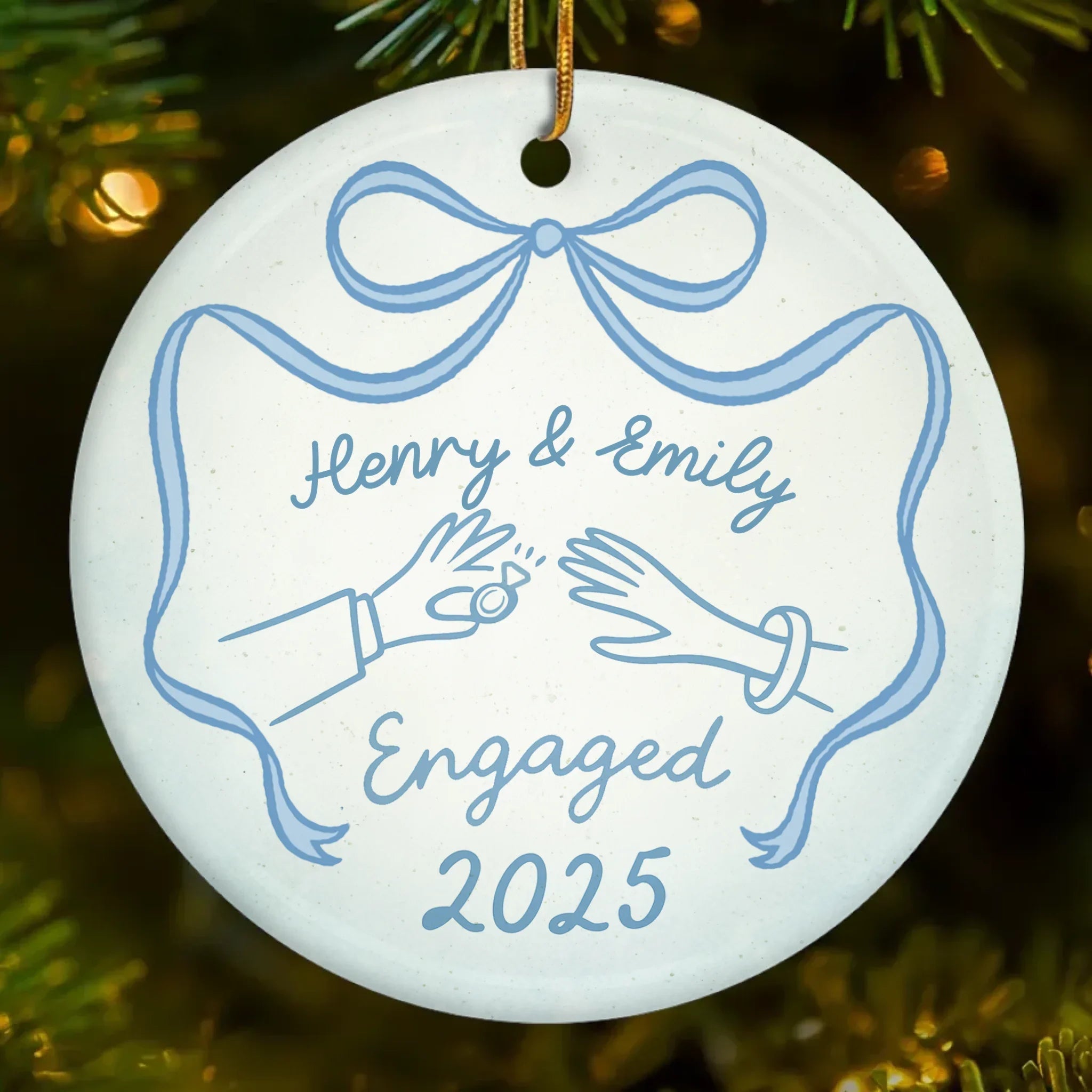 Custom Ceramic Ornament - Personalized Anniversary Christmas Wedding Gifts For Husband And Wife, Him And Her - We Said Yes To Forever