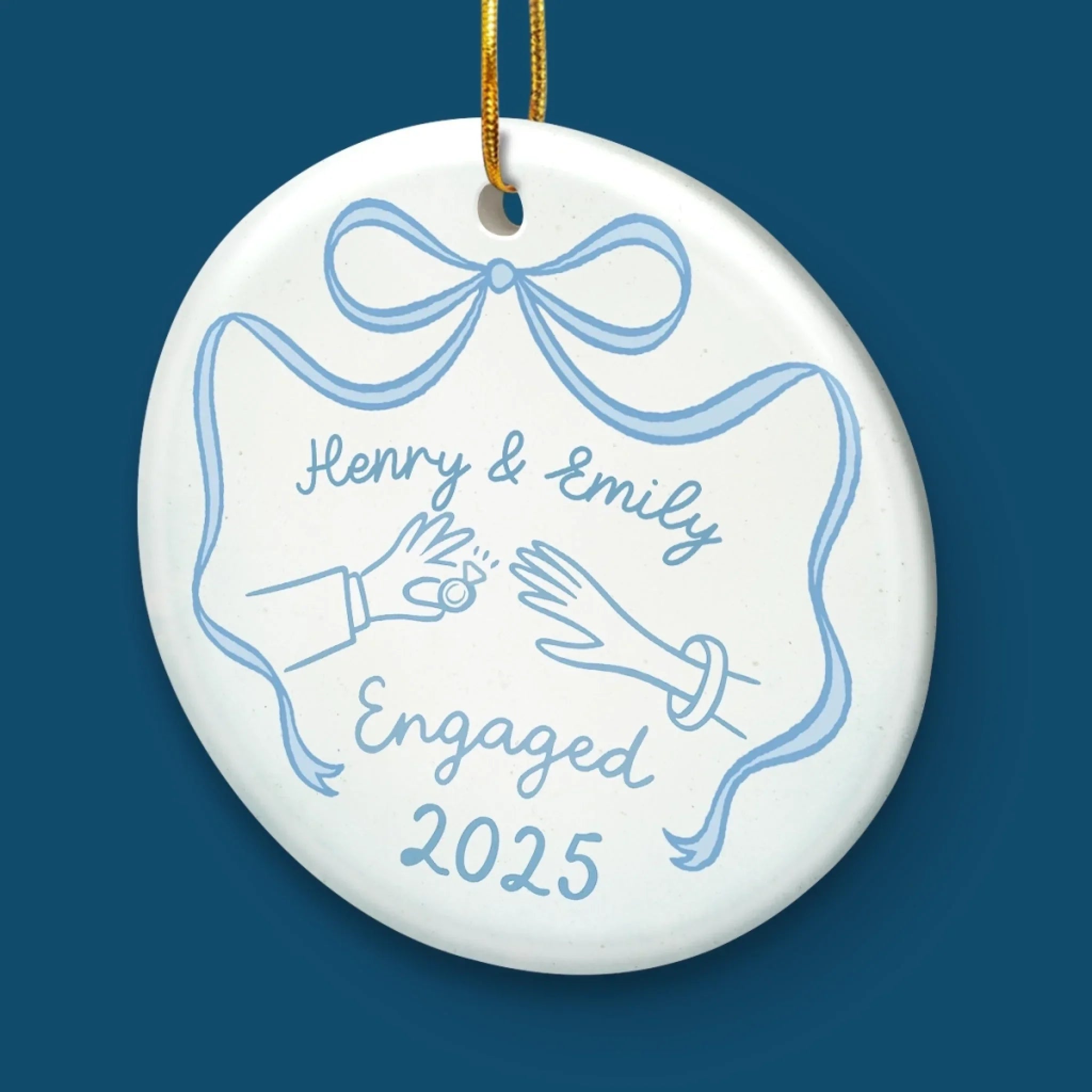 Custom Ceramic Ornament - Personalized Anniversary Christmas Wedding Gifts For Husband And Wife, Him And Her - We Said Yes To Forever