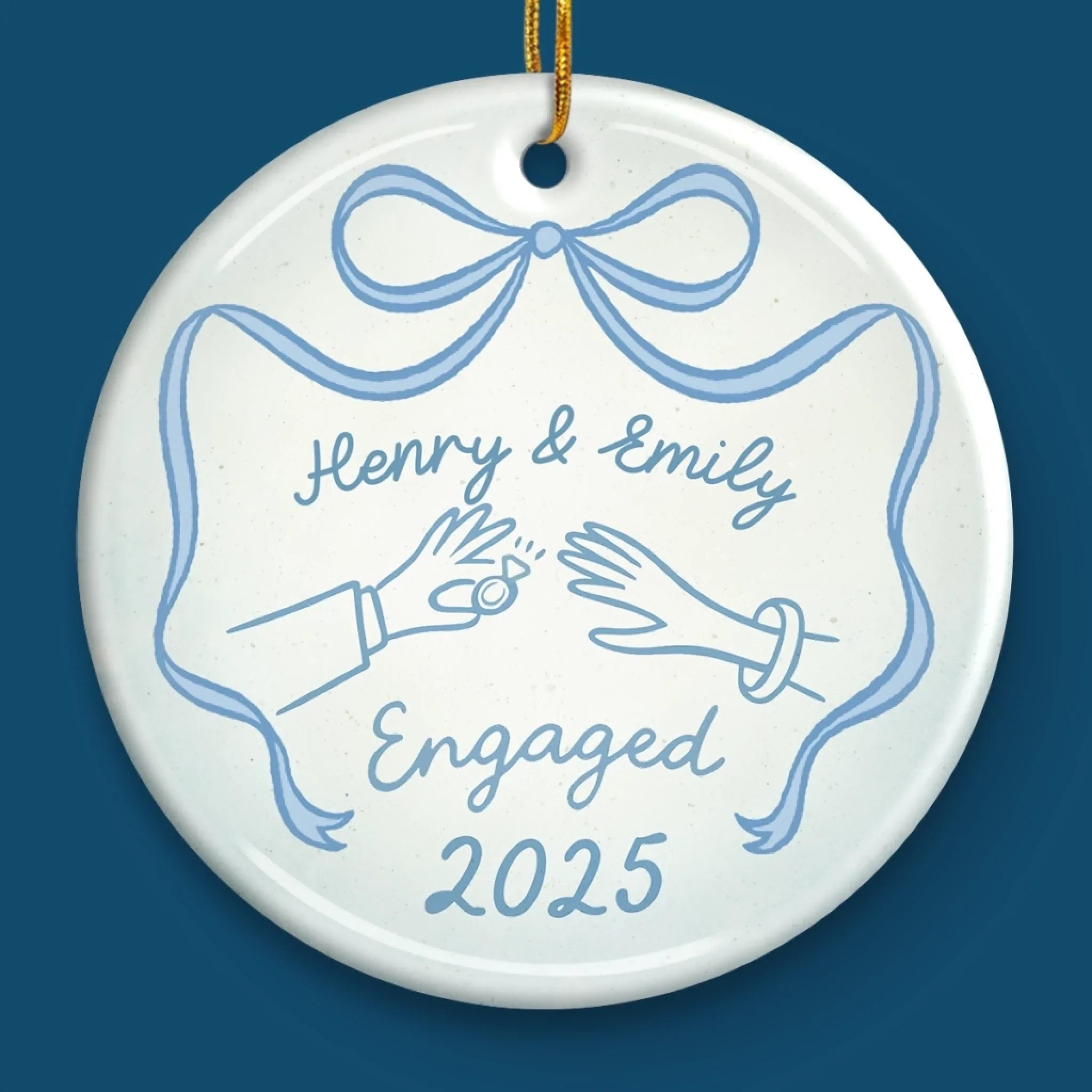 Custom Ceramic Ornament - Personalized Anniversary Christmas Wedding Gifts For Husband And Wife, Him And Her - We Said Yes To Forever