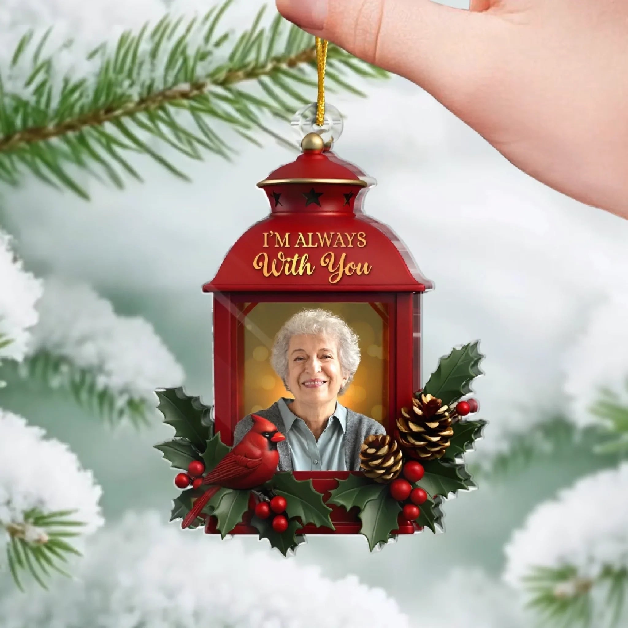Custom Photo Acrylic Ornament - Personalized Christmas Memorial Sympathy Gifts For Loss Of Mom, Dad - Your Light Still Shines