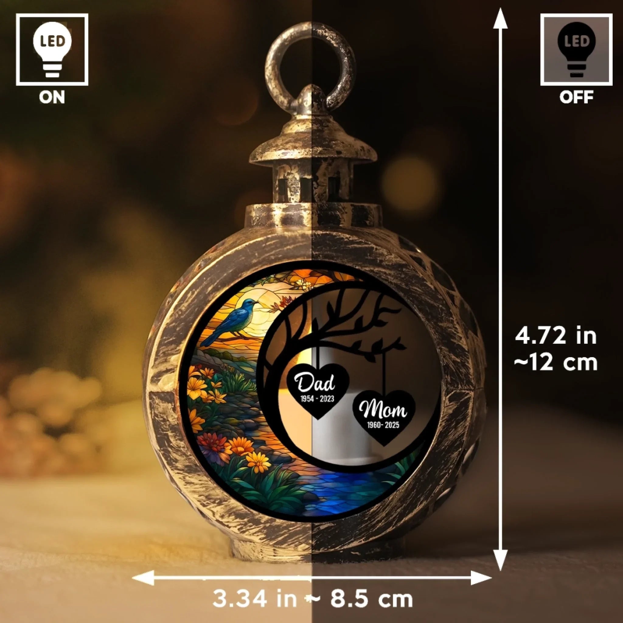Custom Candlelight Lantern Ornament - Personalized Christmas Memorial Sympathy Gifts For Loss Of Mom, Dad - The Light You Left Still Shines