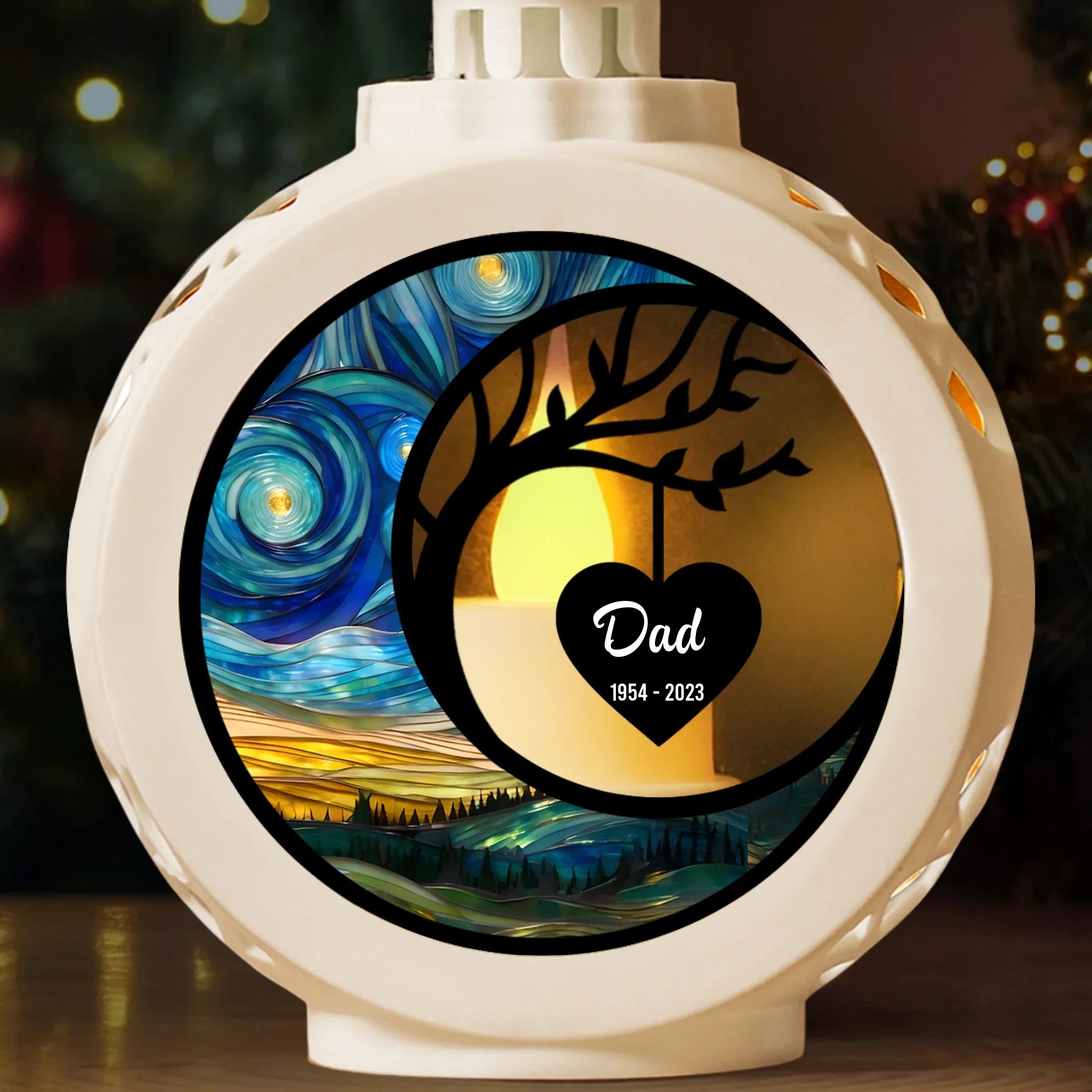Custom Candlelight Lantern Ornament - Personalized Christmas Memorial Sympathy Gifts For Loss Of Mom, Dad - The Light You Left Still Shines