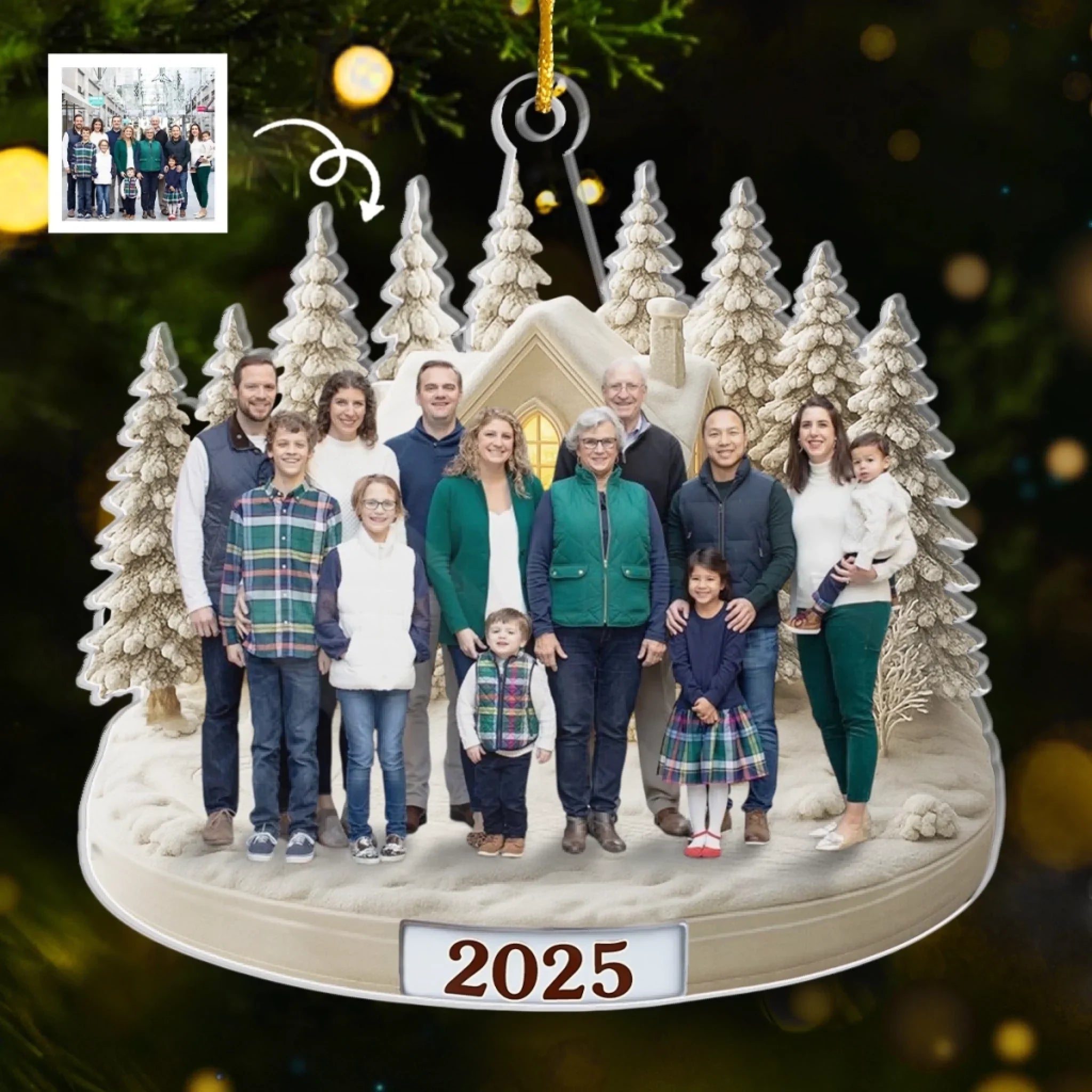 Custom Photo Acrylic Ornament - Personalized Christmas Birthday Gifts For Mom, Dad, Kids - Our Winter Wonderland