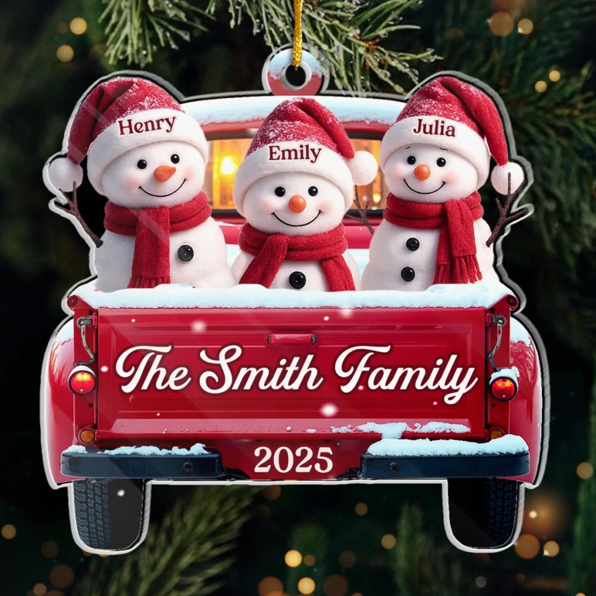 Custom Acrylic Ornament - Personalized Christmas Birthday Gifts For Mom, Dad, Kids - Family Sleigh Vibes