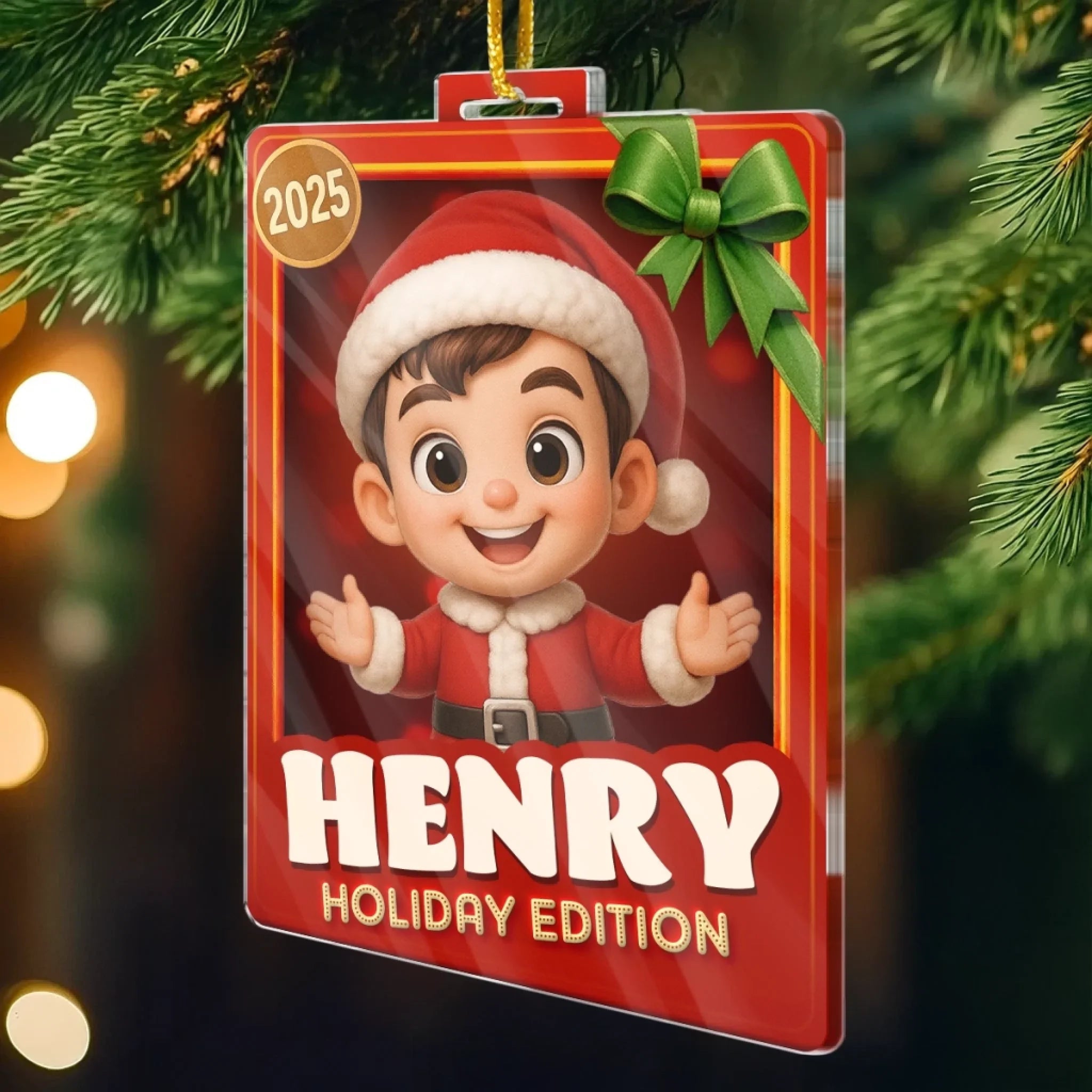 Custom Photo Acrylic Ornament - Personalized Christmas Birthday Gifts For Mom, Dad, Kids - Santa’s Newest Helper