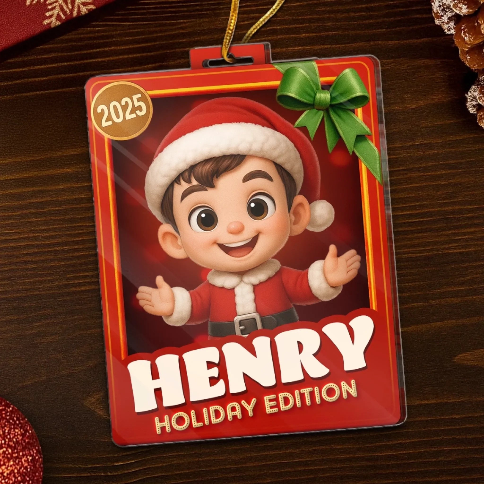 Custom Photo Acrylic Ornament - Personalized Christmas Birthday Gifts For Mom, Dad, Kids - Santa’s Newest Helper