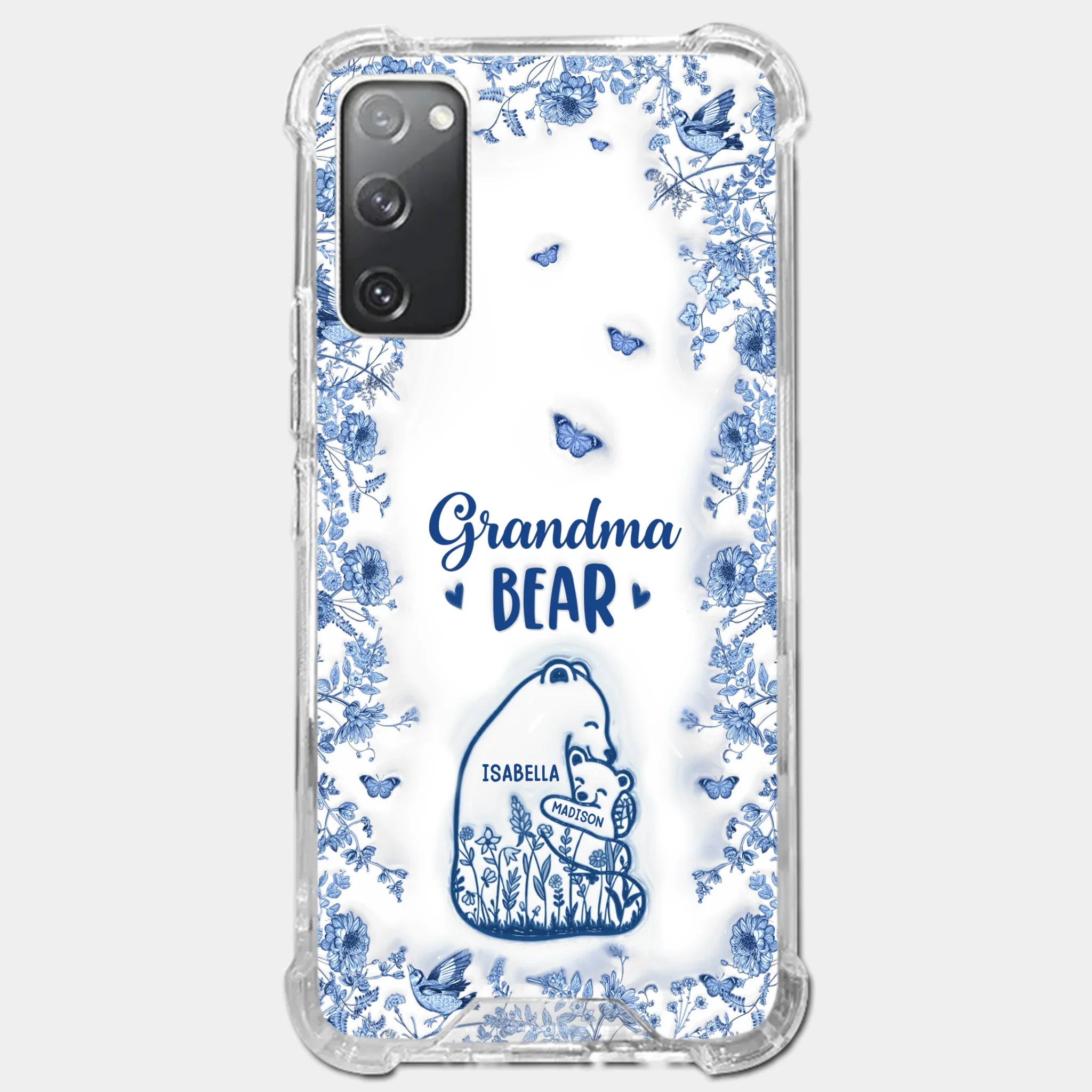Custom 3D Inflated Effect Printed Clear Phone Case - Personalized Birthday Gifts For Mom, Grandma - Love You Beary Much