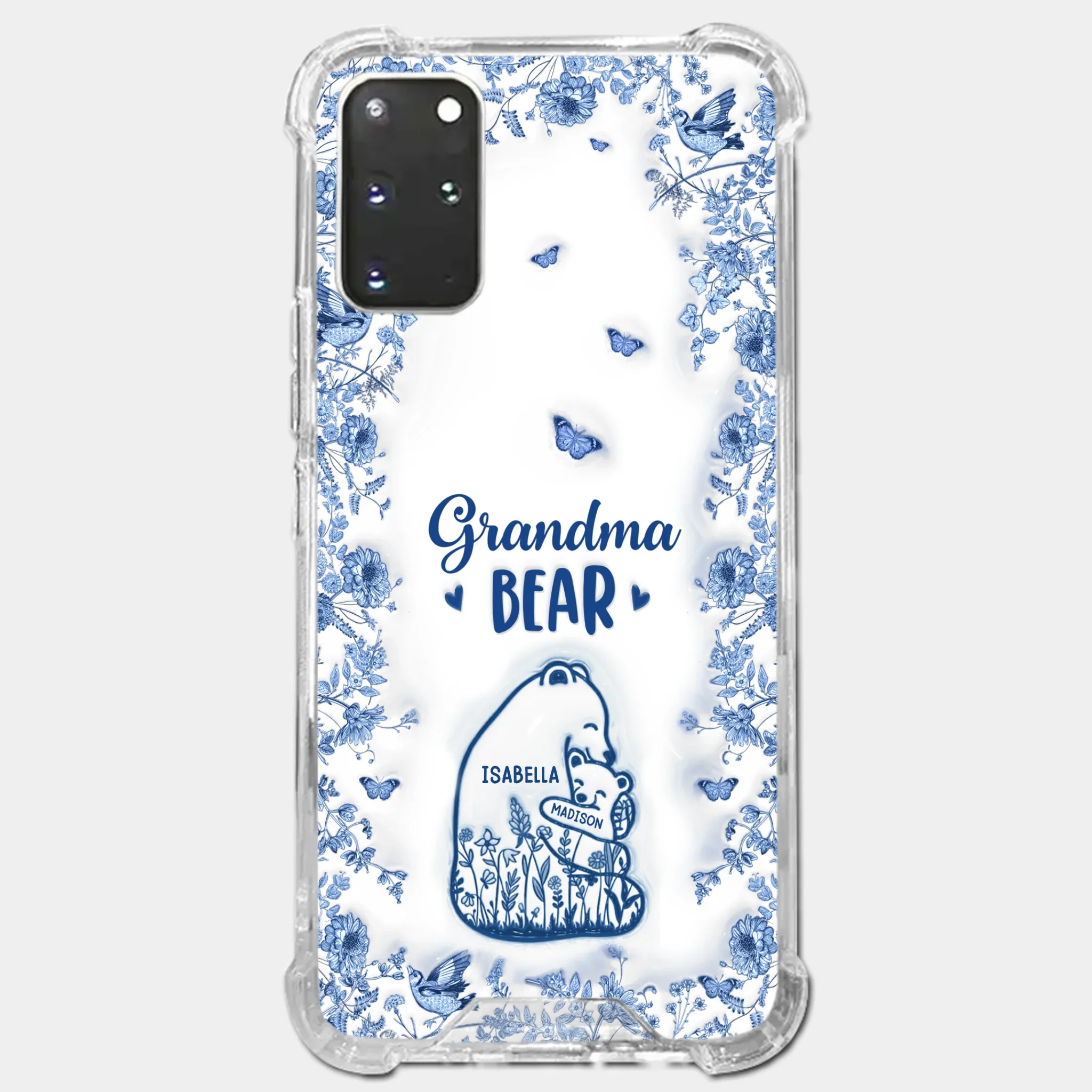 Custom 3D Inflated Effect Printed Clear Phone Case - Personalized Birthday Gifts For Mom, Grandma - Love You Beary Much