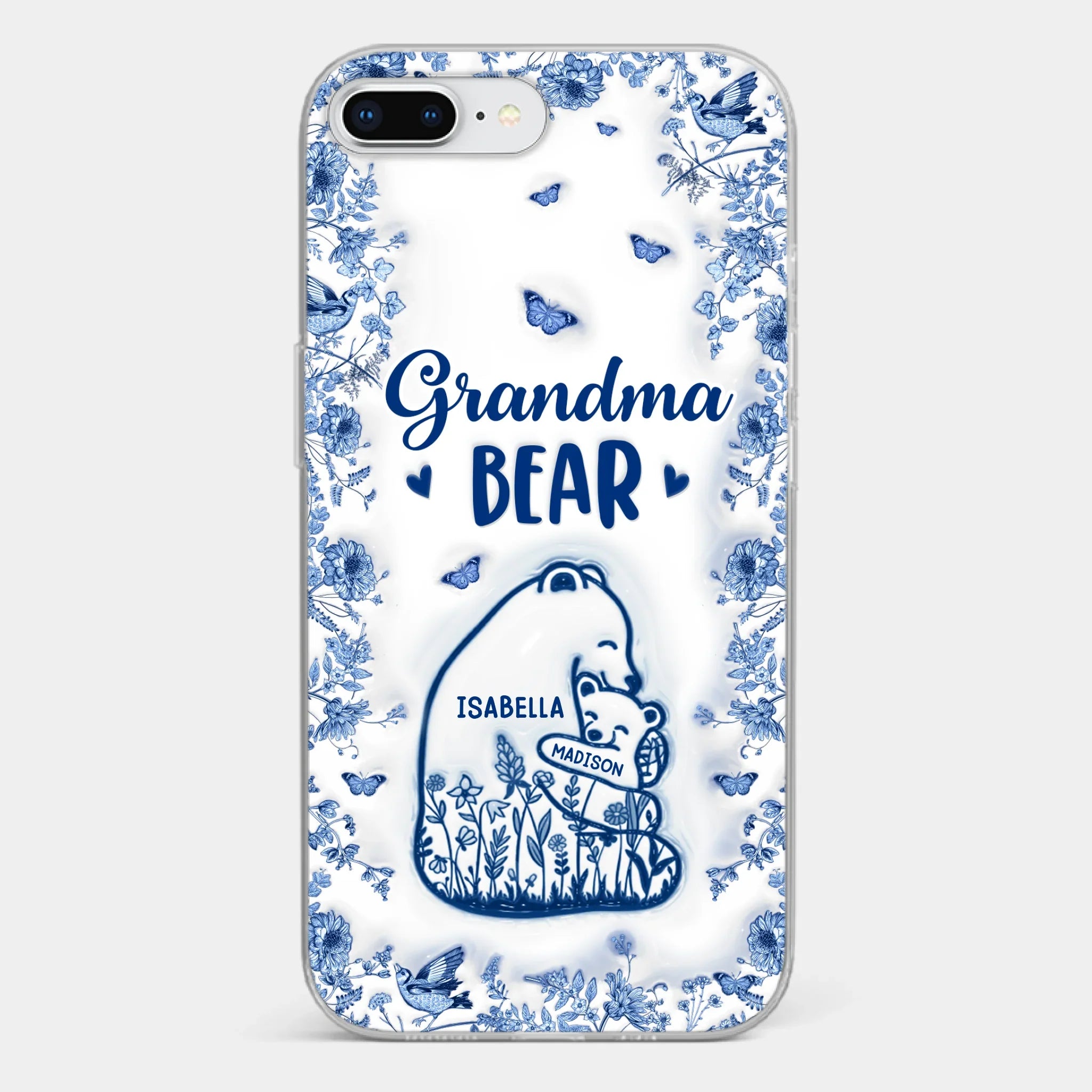 Custom 3D Inflated Effect Printed Clear Phone Case - Personalized Birthday Gifts For Mom, Grandma - Love You Beary Much