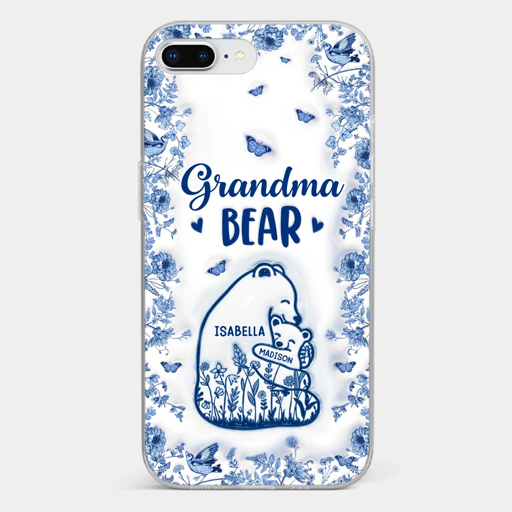 Custom 3D Inflated Effect Printed Clear Phone Case - Personalized Birthday Gifts For Mom, Grandma - Love You Beary Much