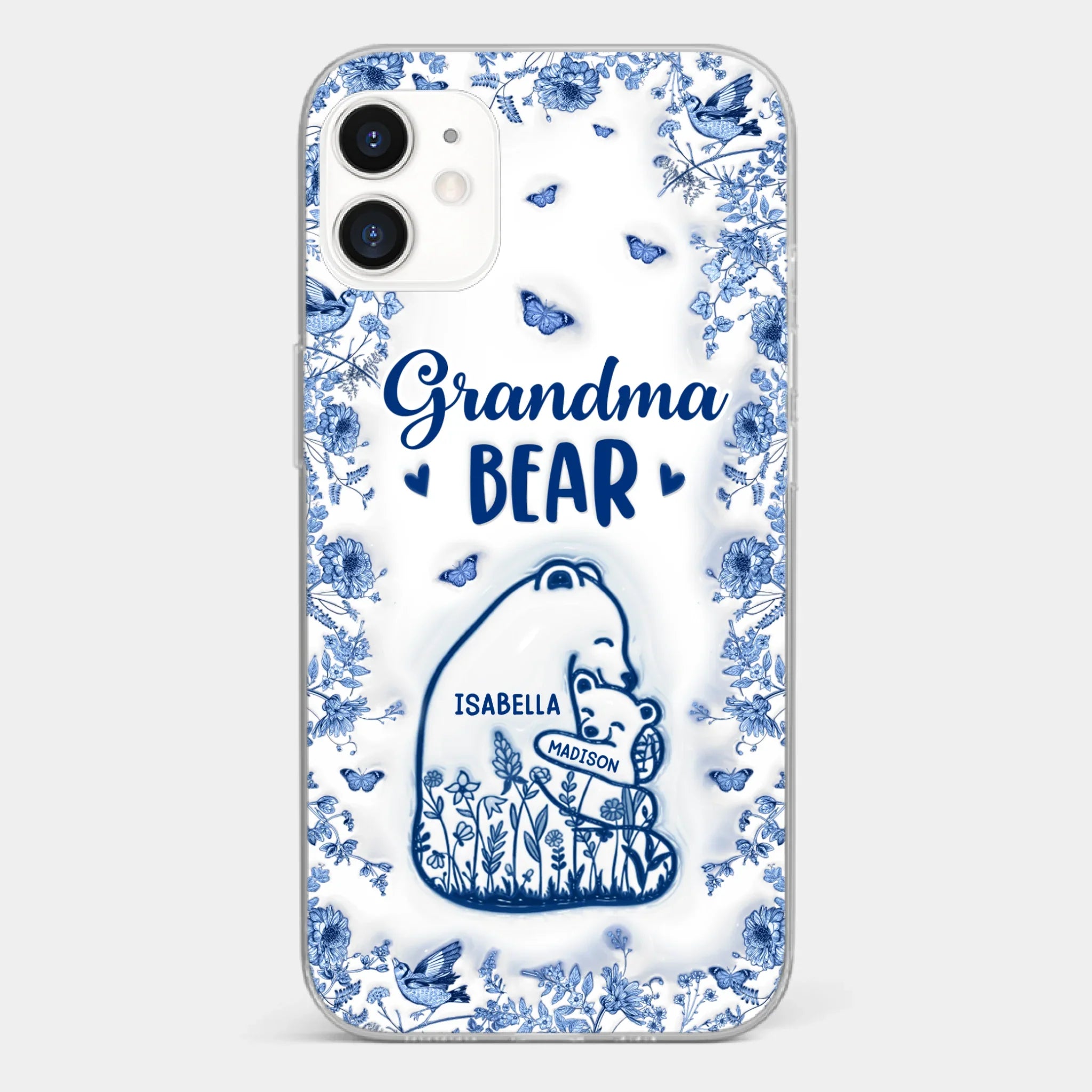 Custom 3D Inflated Effect Printed Clear Phone Case - Personalized Birthday Gifts For Mom, Grandma - Love You Beary Much