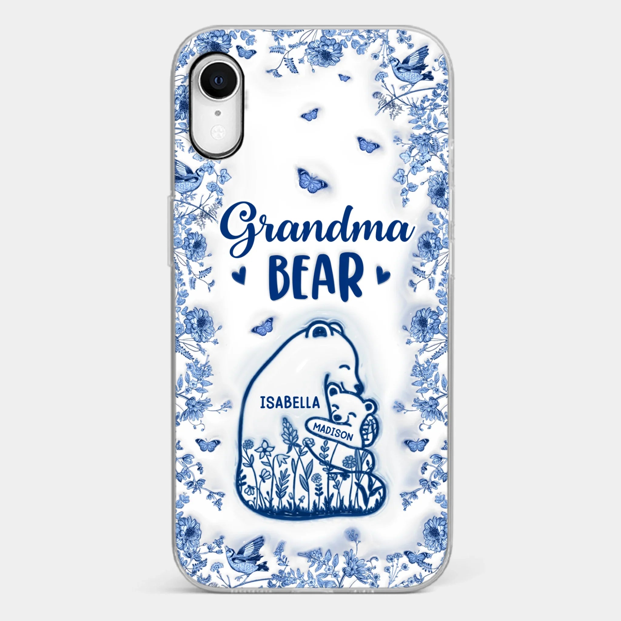 Custom 3D Inflated Effect Printed Clear Phone Case - Personalized Birthday Gifts For Mom, Grandma - Love You Beary Much