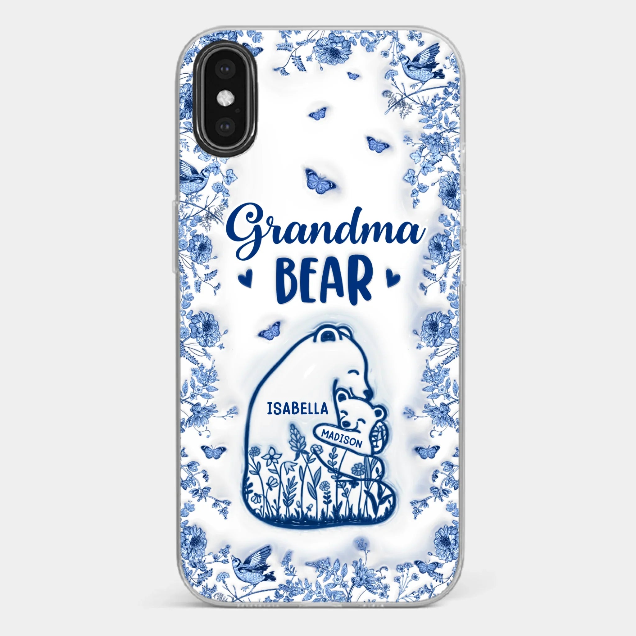 Custom 3D Inflated Effect Printed Clear Phone Case - Personalized Birthday Gifts For Mom, Grandma - Love You Beary Much
