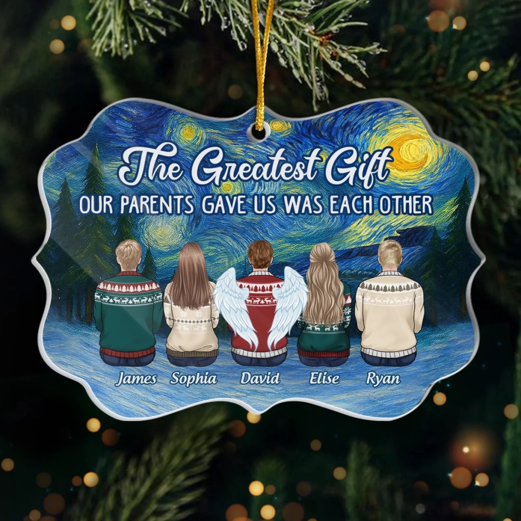 Custom Benelux Shaped Acrylic Ornament - Personalized Christmas Birthday Gifts For Brother, Sister - Family Forever