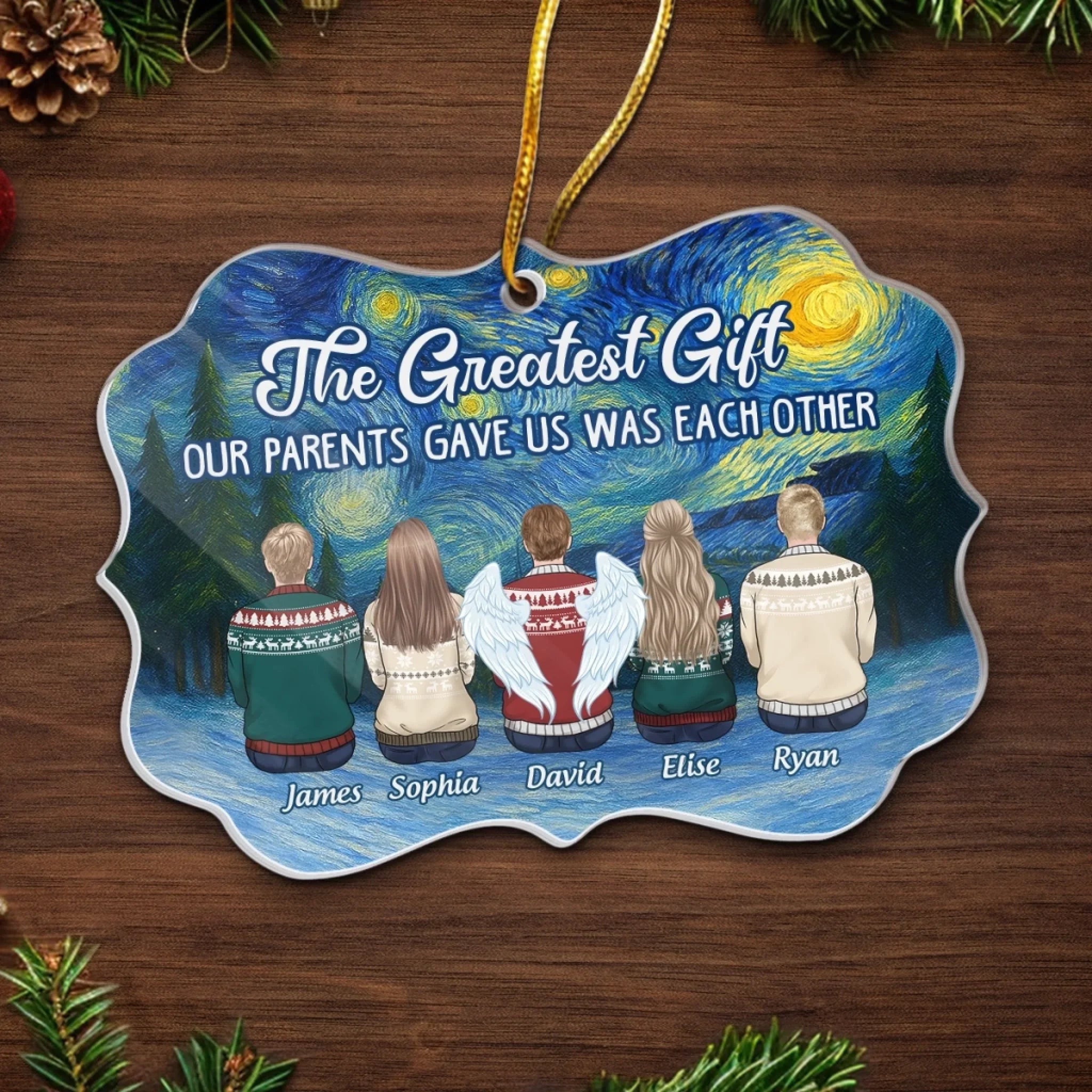 Custom Benelux Shaped Acrylic Ornament - Personalized Christmas Birthday Gifts For Brother, Sister - Family Forever