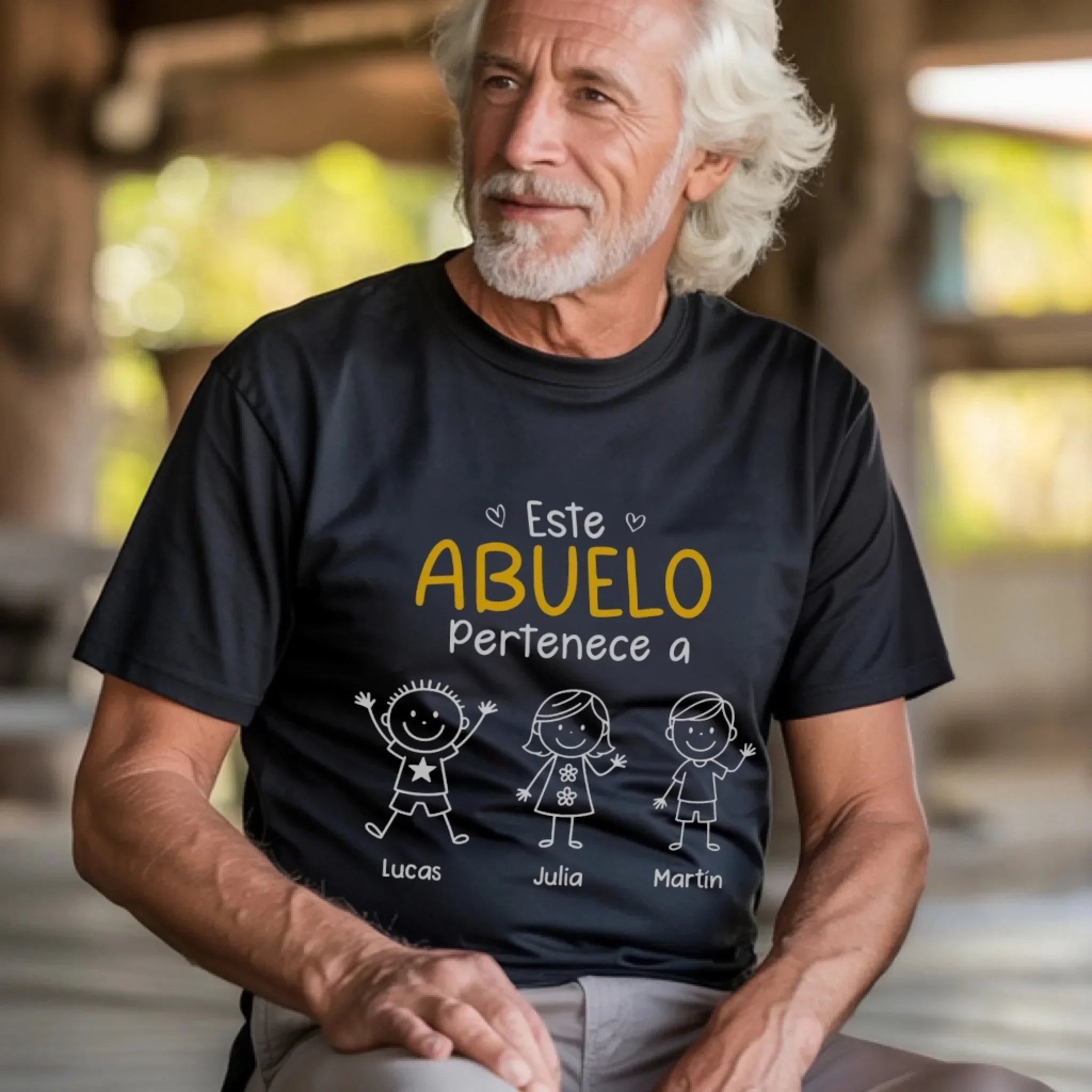 Camiseta Unisex Personalizada, Camiseta Premium, Sudadera con Capucha - Regalos Personalizados de Cumpleaos para Pap, Abuelo - Este Abuelo Pertenece A