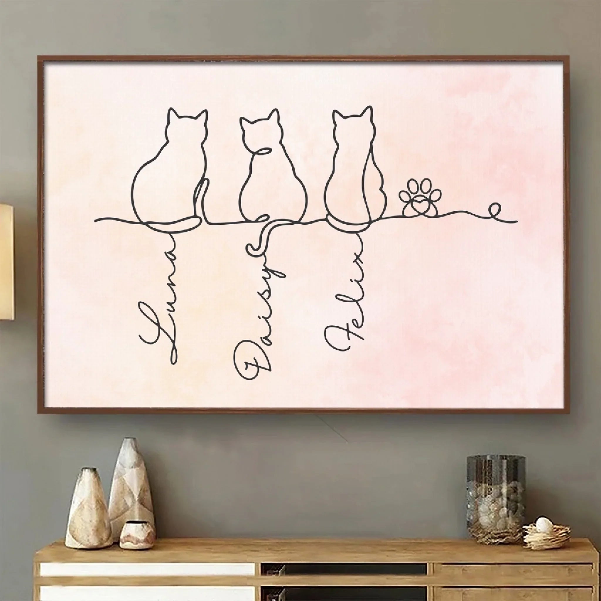 Custom Horizontal Poster - Personalized Pet Memorial Sympathy Gifts For Cats - Always With Us In Spirit