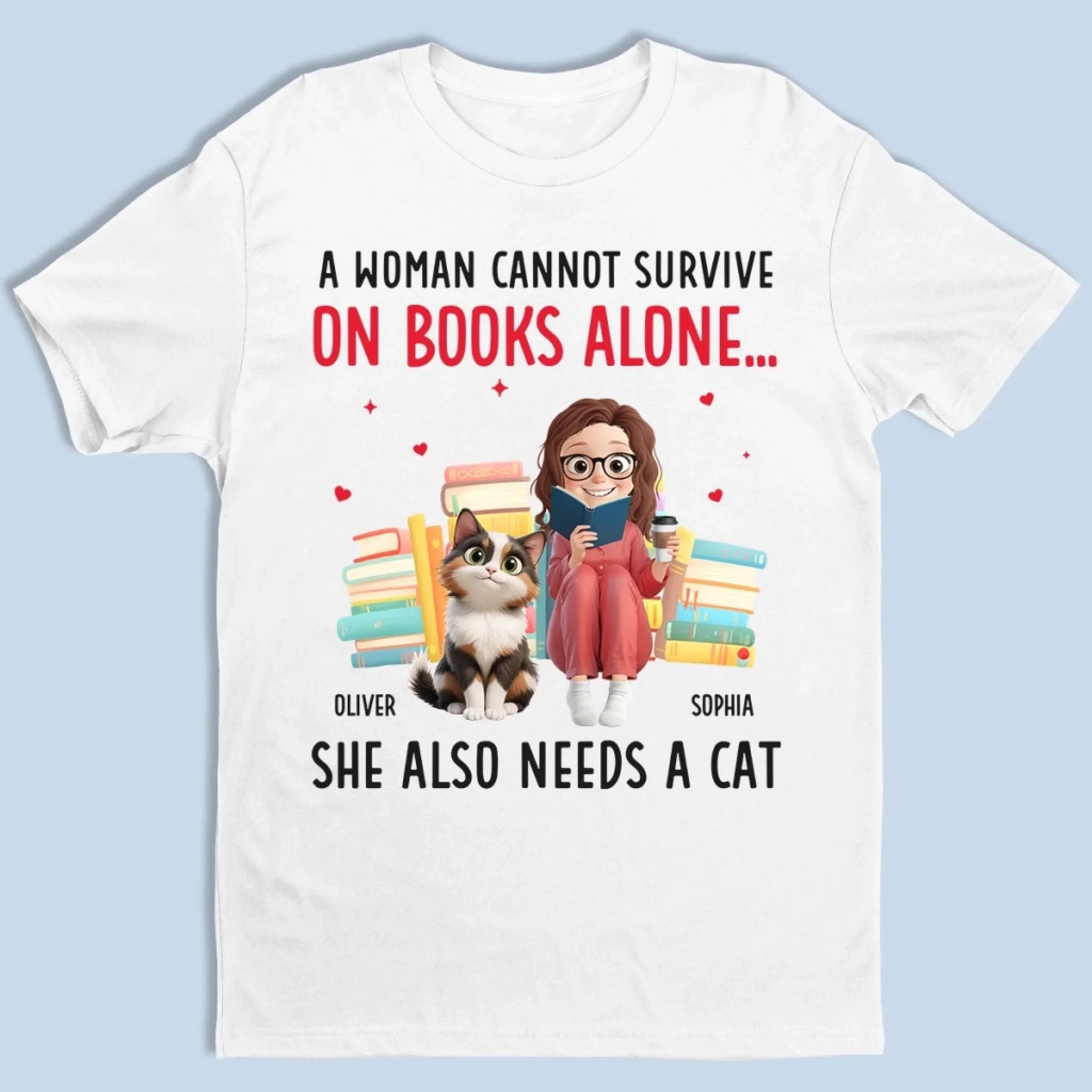 Custom Unisex T-shirt, Premium T-shirt, Hoodie - Personalized Bookish Gifts For Book Lovers, Bookworms, Cat Mom And Dad - Reading Is Better With Fur