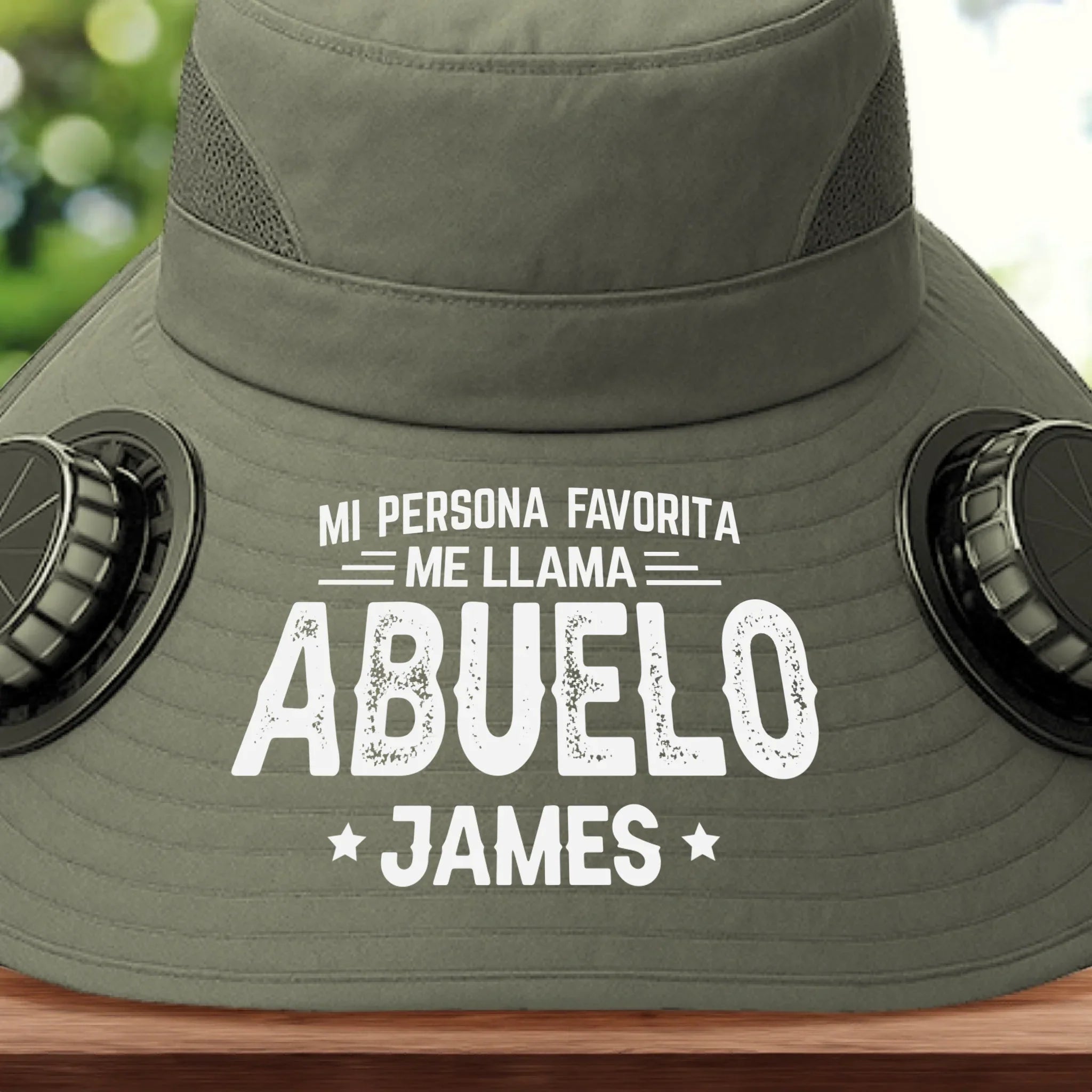 Sombrero Personalizado Con Ventiladores De Energa Solar - Regalos De Cumpleaos Personalizados Para Pap, Abuelo - Nada Supera Ser Llamado Abuelo