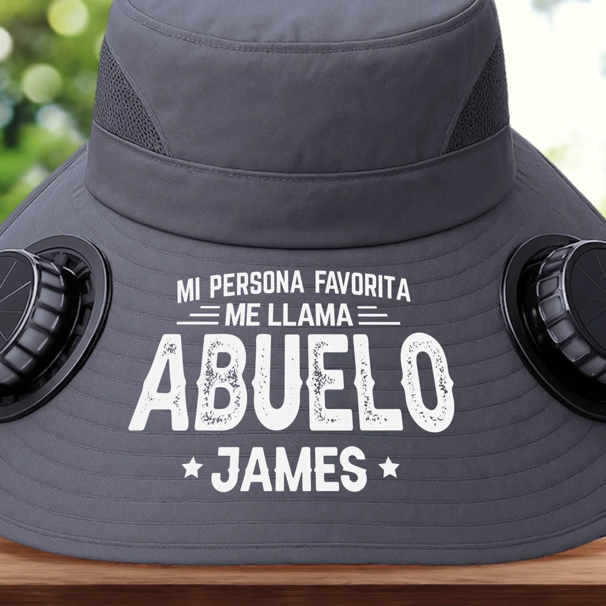 Sombrero Personalizado Con Ventiladores De Energa Solar - Regalos De Cumpleaos Personalizados Para Pap, Abuelo - Nada Supera Ser Llamado Abuelo