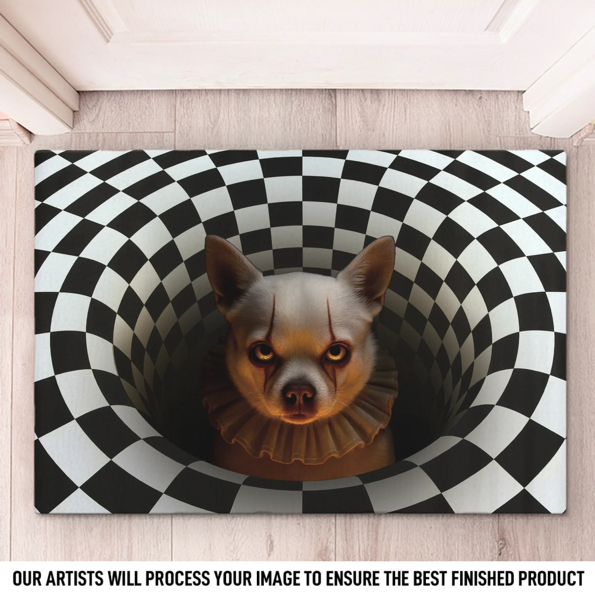 Custom Photo Home Decor Decorative Mat - Personalized Halloween Birthday Gifts For Dog Cat Lovers, Dog Dad And Mom, Cat Owners - Howl If You Dare