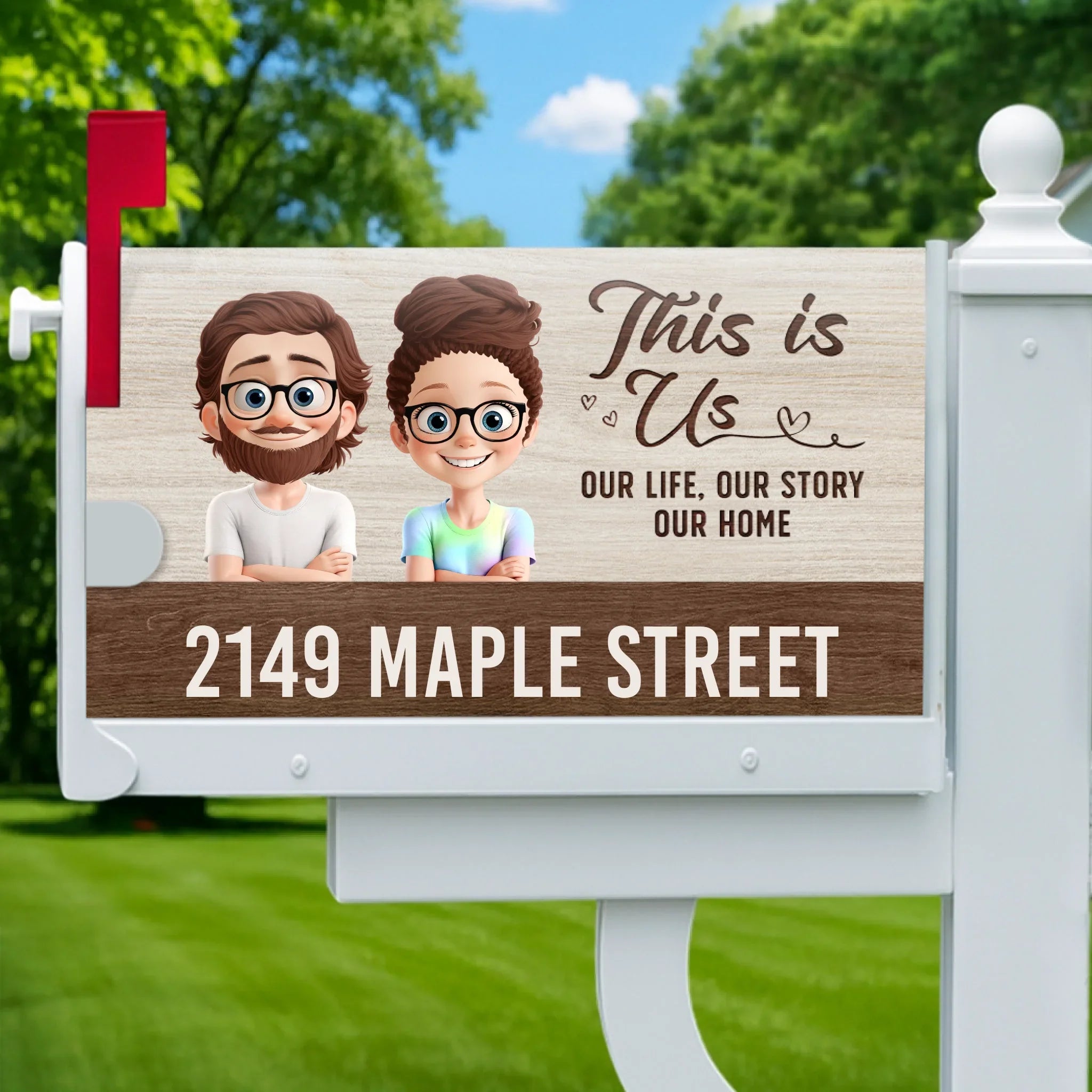 Custom Magnetic Mailbox Cover - Personalized Birthday Gifts For Mom, Dad, Kids - Addressed With Love