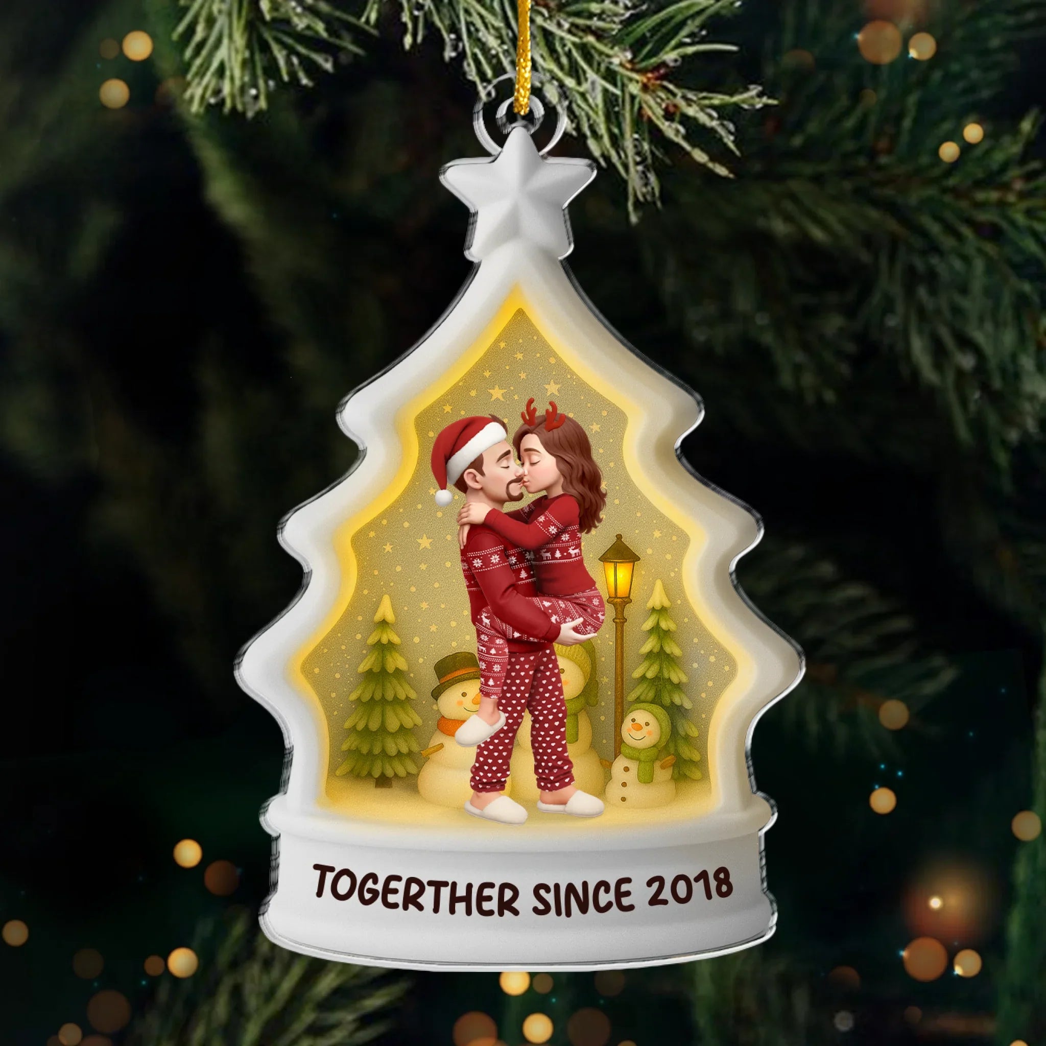 Custom Acrylic Ornament - Personalized Anniversary Christmas Wedding Gifts For Husband And Wife, Him And Her - Love At Every Season