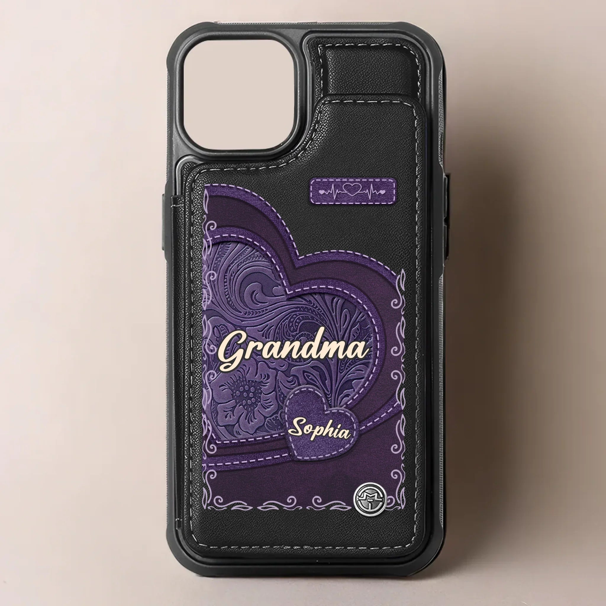 Custom Leather Flip Wallet Phone Case - Personalized Birthday Gifts For Mom, Grandma - Keep Loved Ones Close Always