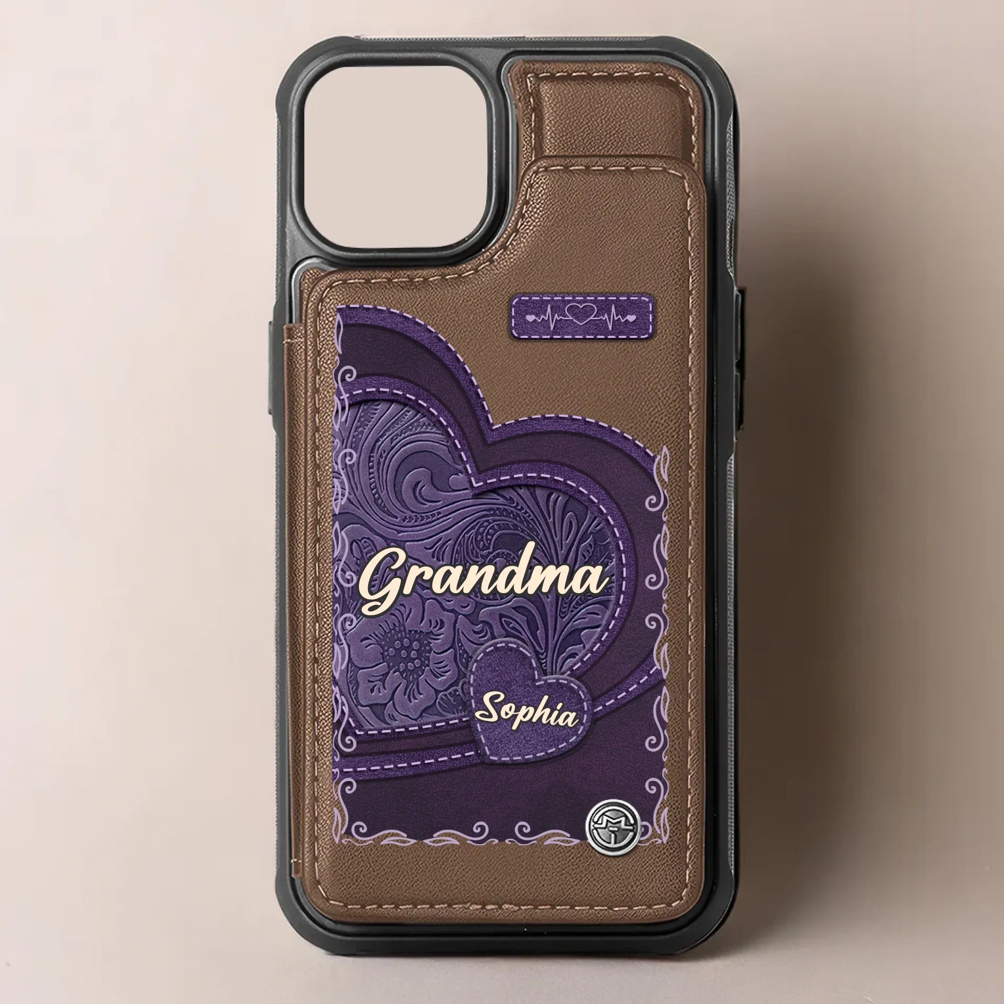 Custom Leather Flip Wallet Phone Case - Personalized Birthday Gifts For Mom, Grandma - Keep Loved Ones Close Always