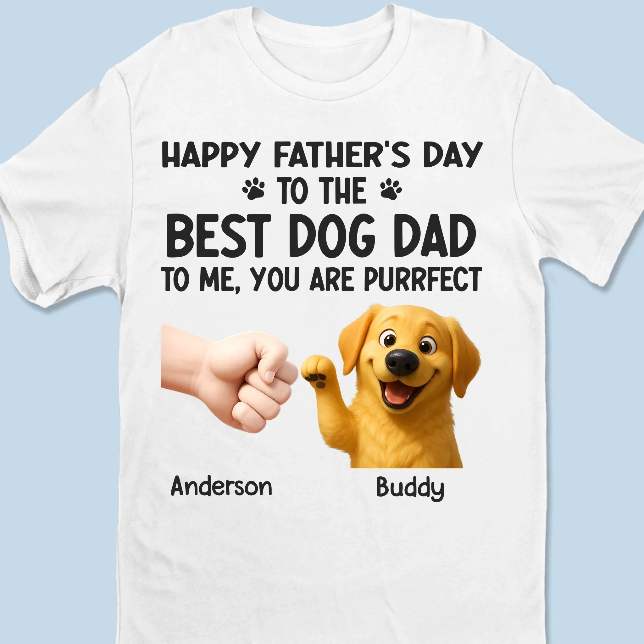 Fist Bumps And Furballs Since Day One - Dog & Cat Personalized Custom Unisex T-shirt, Premium T-shirt, Hoodie - Father's Day, Gift For Dad, Pet Owners, Pet Lovers