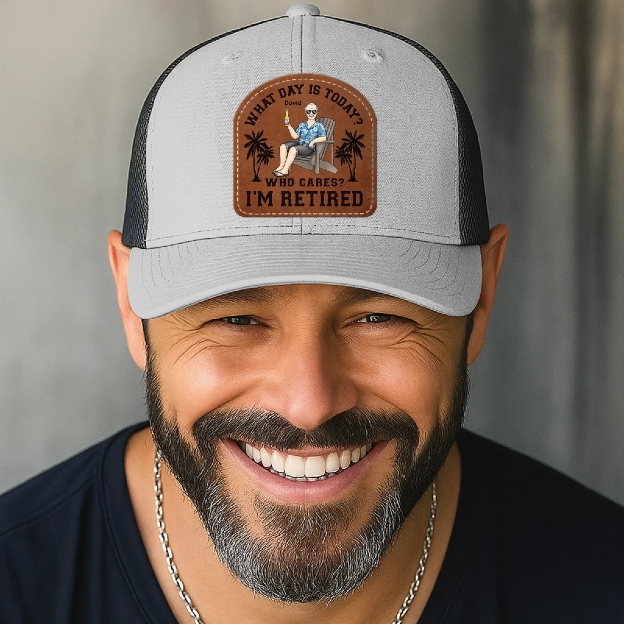 Custom Shaped Leather Patch Hat - Personalized Appreciation, Retirement Gift For Men, Women, Coworkers, Work Friends, Colleagues - Retirement Life