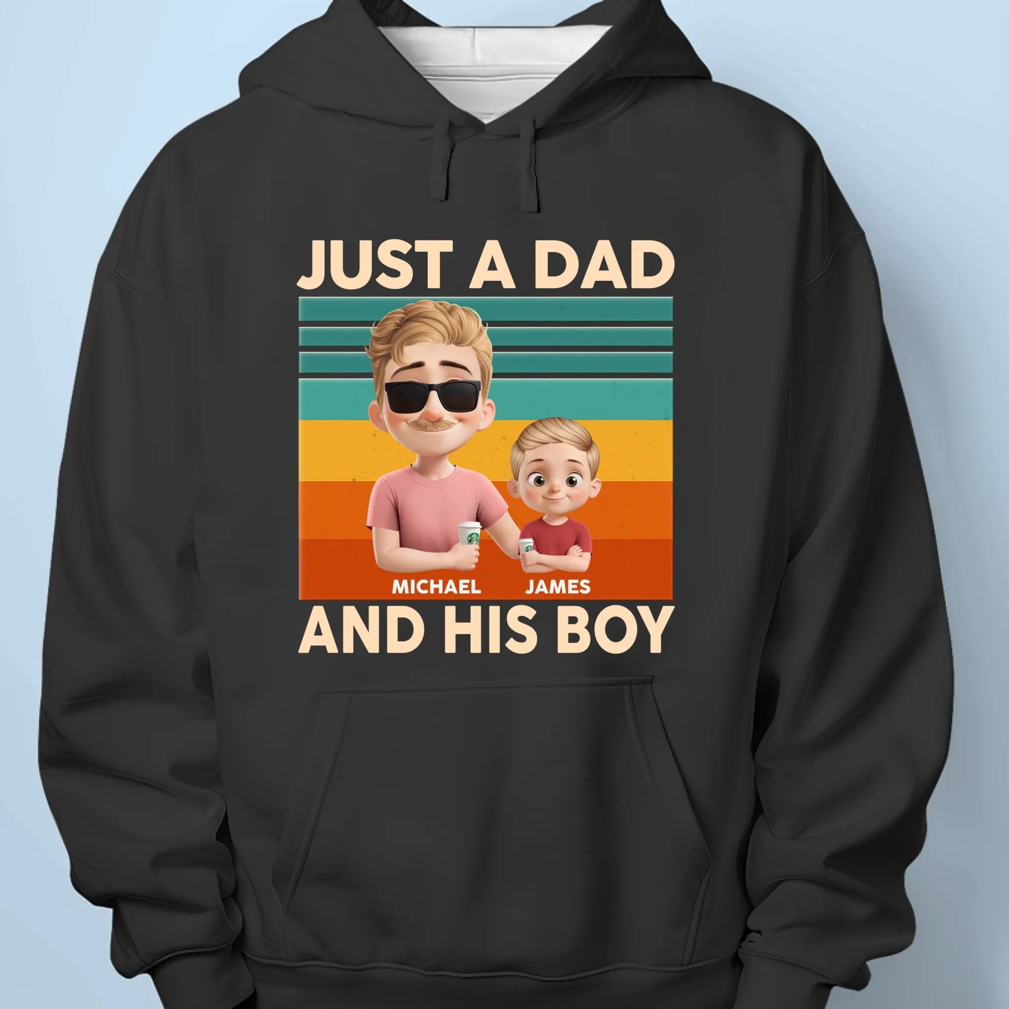 Like Father, Like Fun - Family Personalized Custom Unisex T-shirt, Premium T-shirt, Hoodie - Father's Day, Gift For Dad, Grandpa