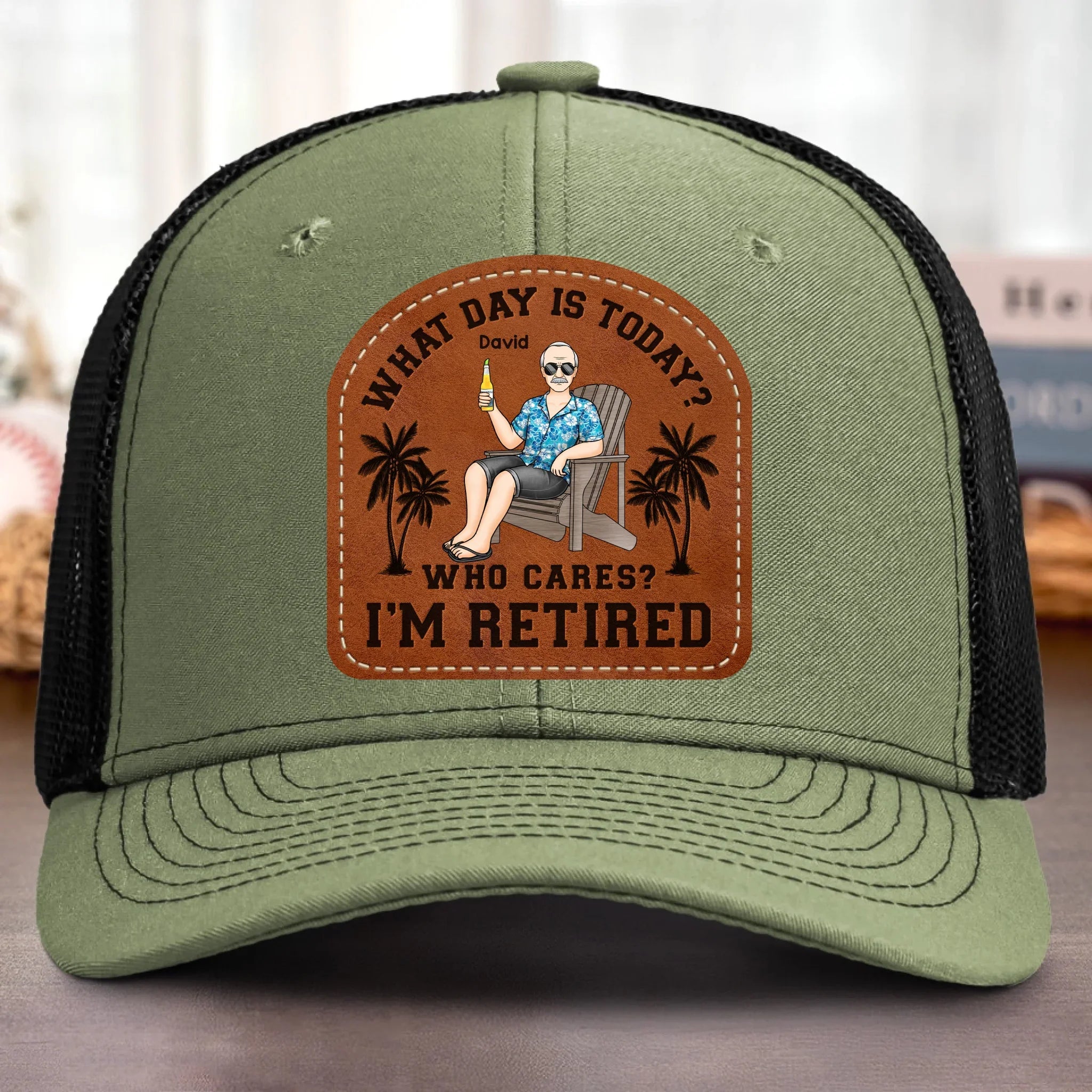 Custom Shaped Leather Patch Hat - Personalized Appreciation, Retirement Gift For Men, Women, Coworkers, Work Friends, Colleagues - Retirement Life
