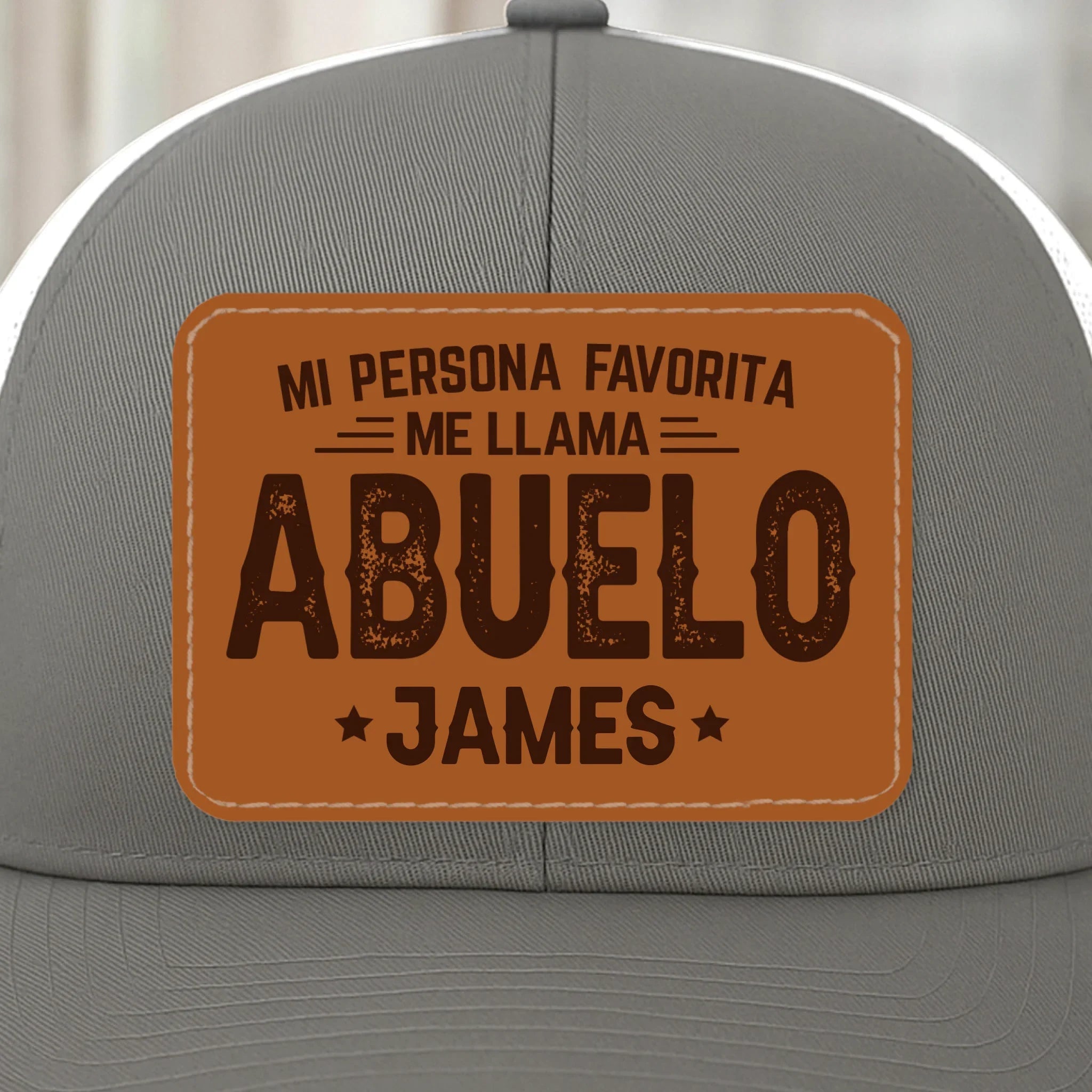 Gorra De Malla Con Parche De Cuero Personalizada - Regalos De Cumpleaos Personalizados Para Pap, Abuelo - Pap Y Orgulloso Cada Da