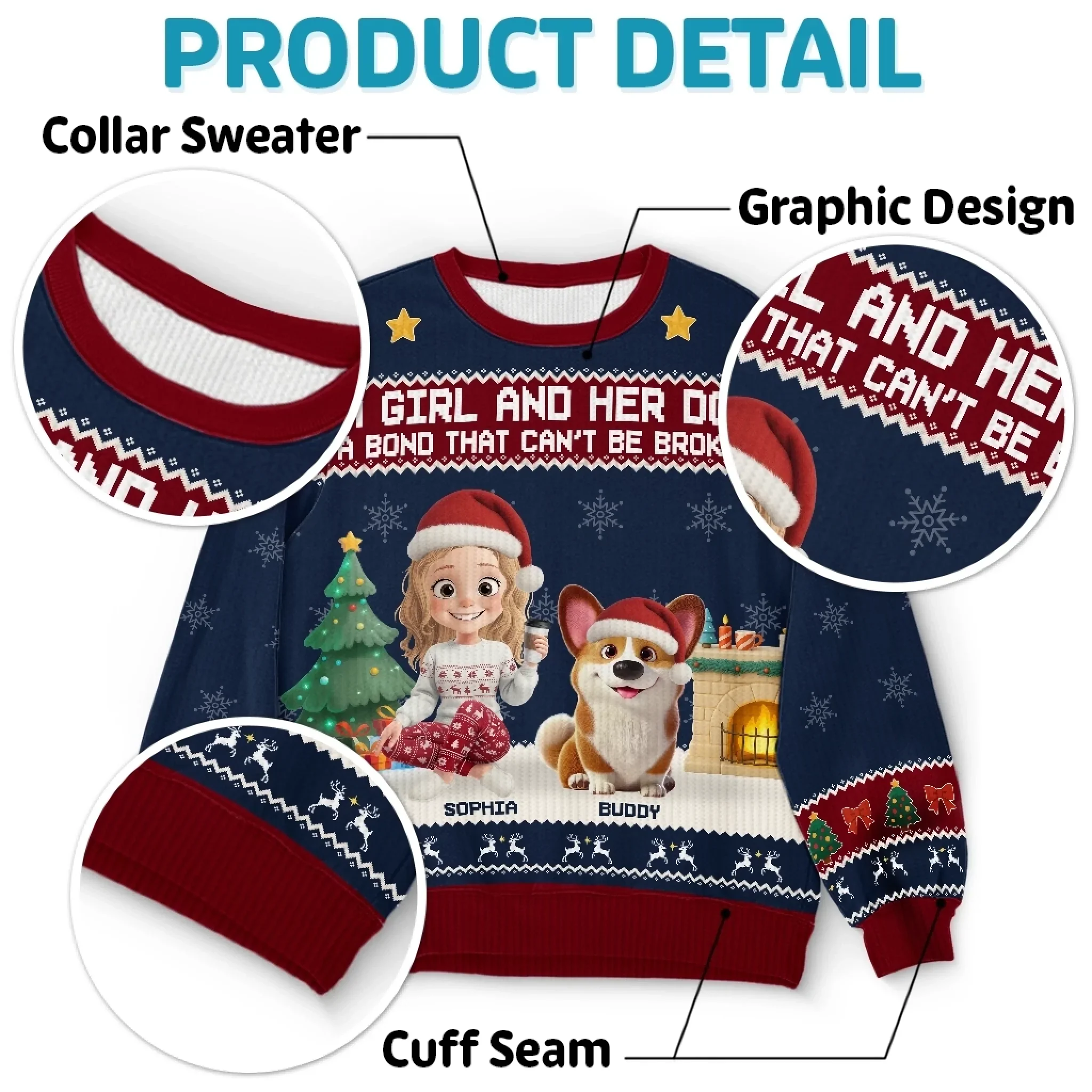 Custom Unisex Ugly Sweatshirt - Personalized Christmas Birthday Gifts For Dog Cat Lovers, Dog Dad And Mom, Cat Owners - Forever My Fur Family