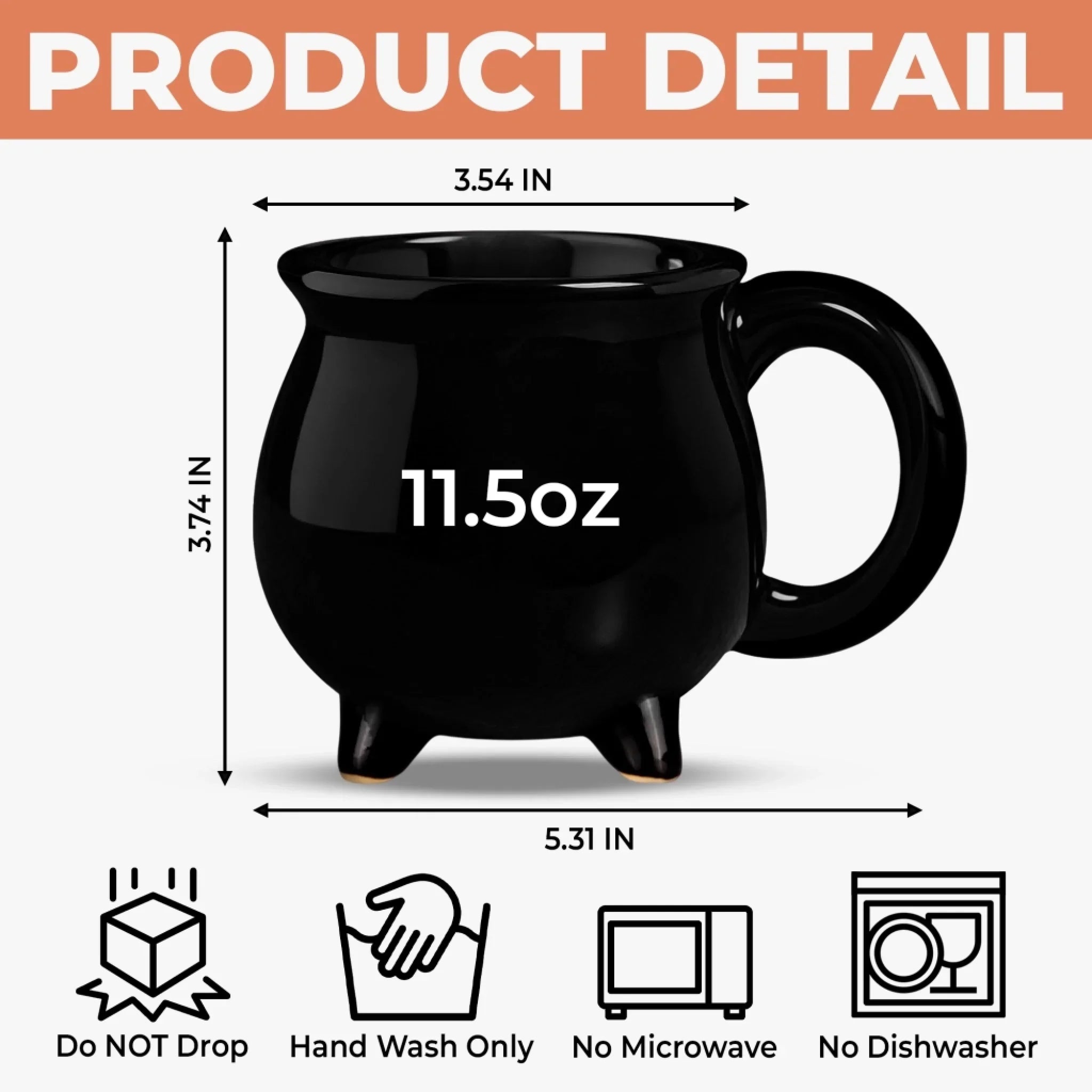 Custom 12oz Ceramic Cauldron Coffee Mug - Personalized Halloween Witchy Gifts For Besties, Sisters, BFF, Family, Yourself - Purrfectly Spooky