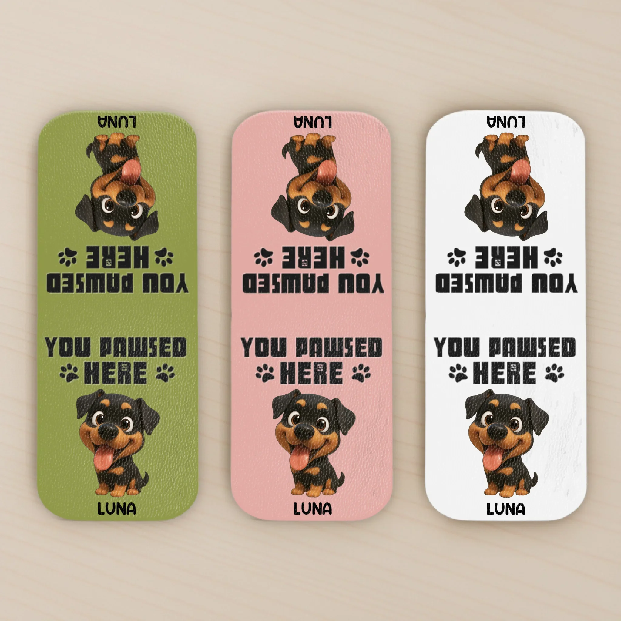 Custom Leather Magnetic Bookmark - Personalized Bookish Gifts For Book Lovers, Bookworms, Dog Cat Lovers, Dog Dad And Mom, Cat Owners - Reading Is Better With Paws