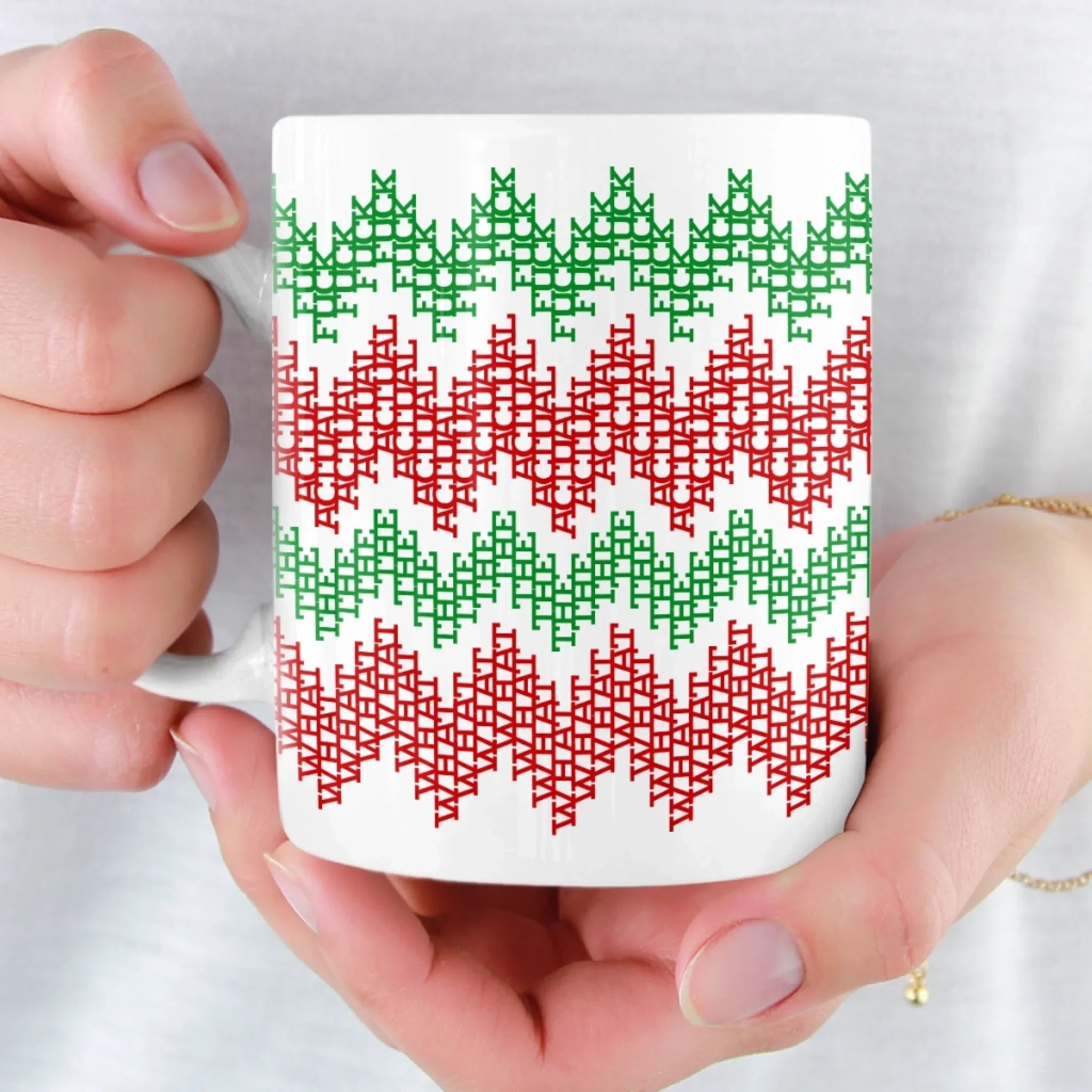 Custom Hidden Message Mug - Christmas Funny Gifts For Best Friends, Family, Coworker, Work Bestie - Fa La La La Leave Me Alone