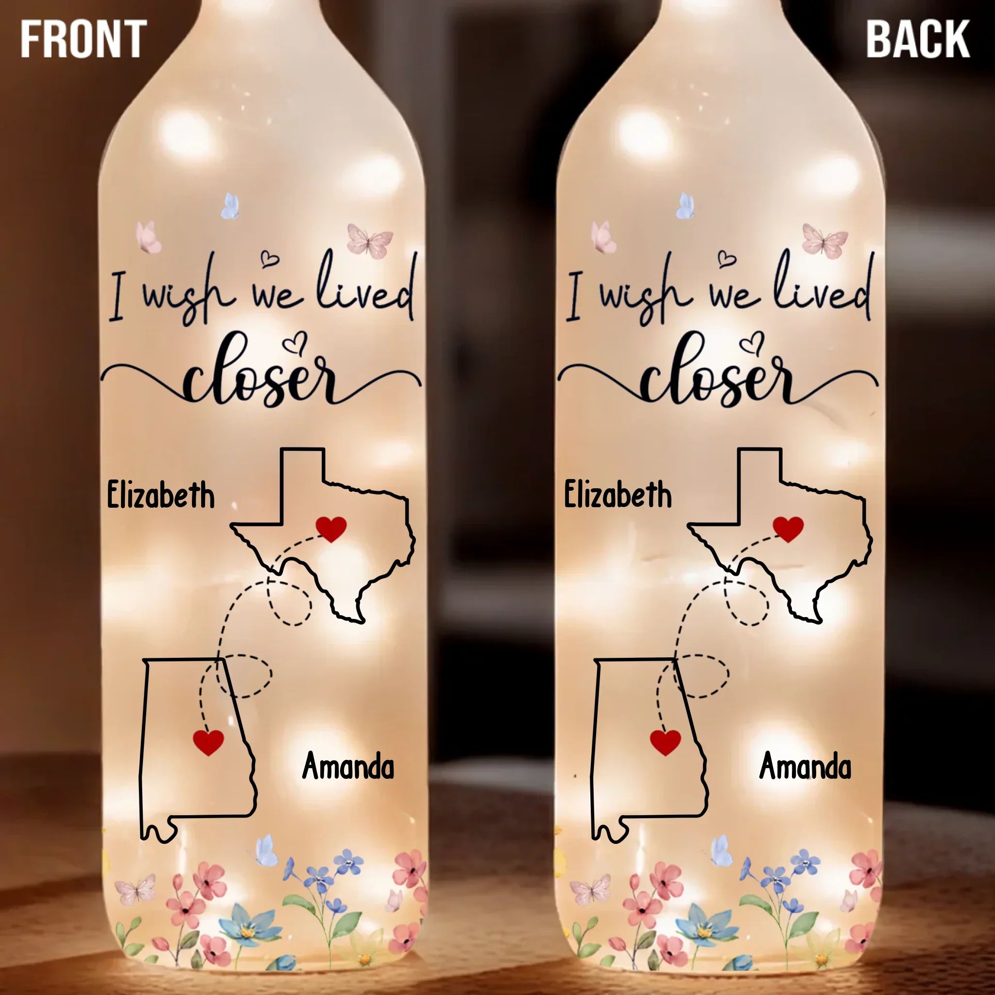 You’re Always With Me In Spirit - Bestie Personalized Custom Bottle Lamp - Gift For Best Friends, BFF, Sisters